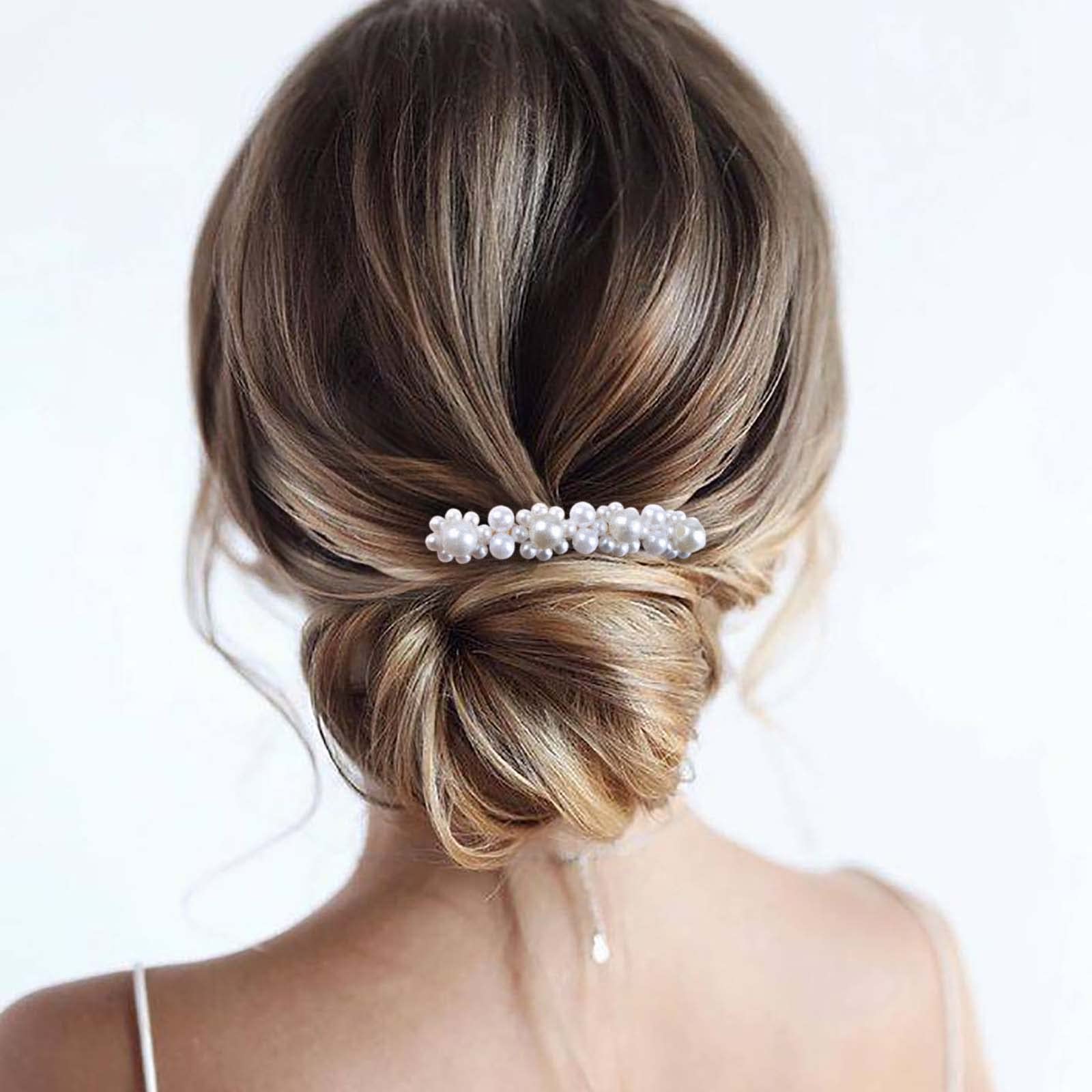 Vintage French Pearl Bridal Hair Comb - Elegant Side Hairpiece for Women & Girls | Wedding, Prom, Bridal Shower, and Special Occasion Accessory