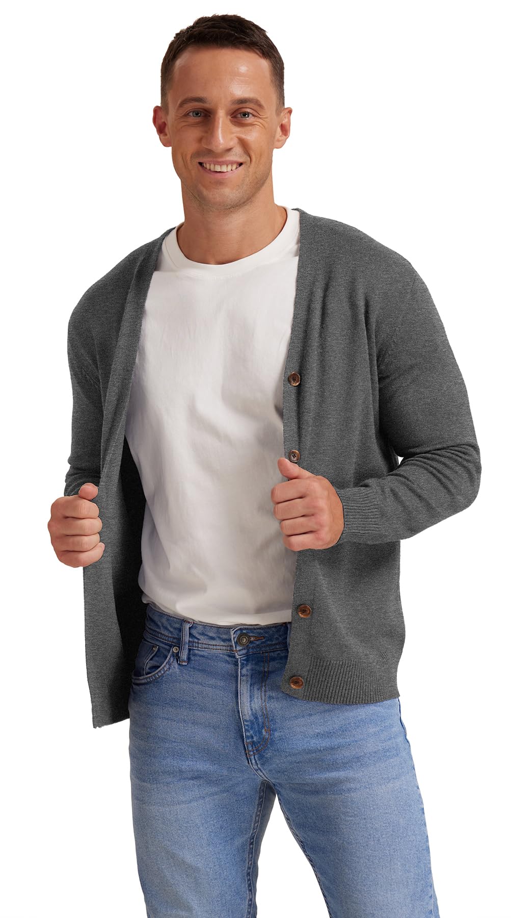 Vintage Striped Long Sleeve Cardigan Sweater for Men - Button V Neck Knit Pullover | Casual Fall & Winter Layering, Office Wear, Date Night Outfits