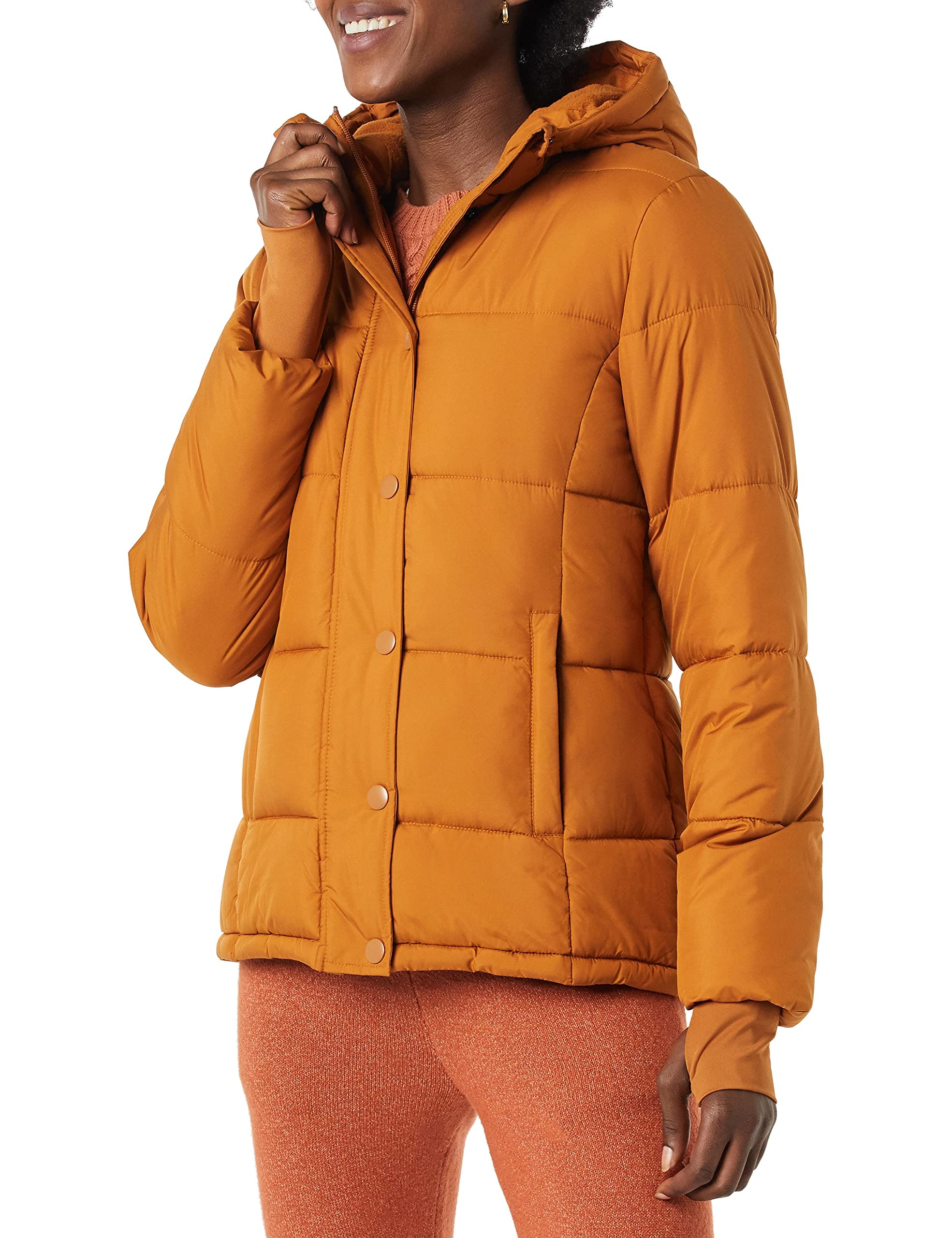Amazon Essentials Women's Heavyweight Long-Sleeve Hooded Puffer Jacket - Plus Size Winter Coat for Cold Weather, Water-Resistant Outdoor Parka with Warm Fleece Lining - Perfect for Snowboarding, Skiing & Everyday Winter Wear