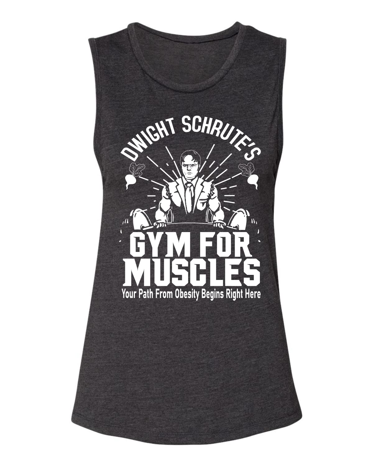 Wild Bobby Dwight Schrute's Gym Muscle Tank Top for Women - Workout Jersey for Fitness, Training & Gym - Perfect for CrossFit, Weightlifting & Summer Workouts