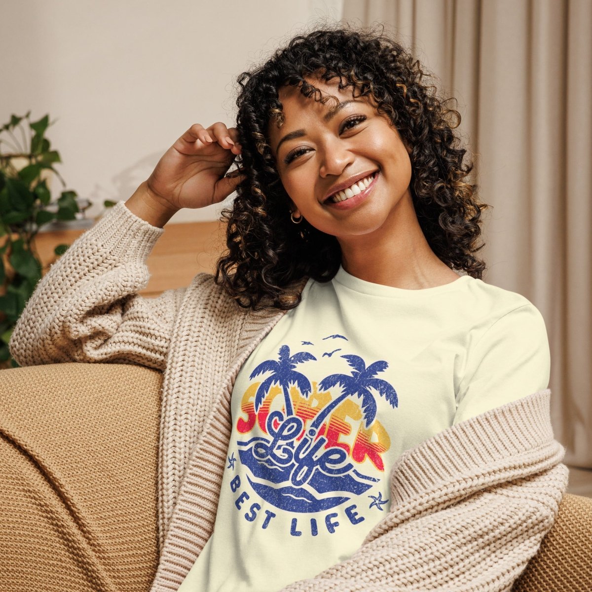 Sober Life Best Life Women's Relaxed T-Shirt - Comfortable Casual Tee for Everyday Wear & Sober Living Support