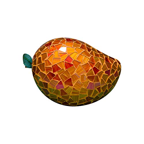 Stylish Decorative Fruit Bowl with Mosaic Glass Fruits - Elegant Centerpiece for Dining Table, Kitchen Counter, or Gift Giving
