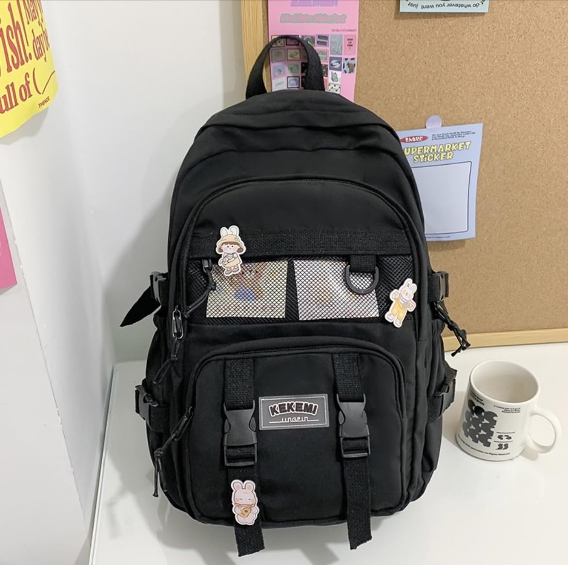**Stylish Kawaii Girls Backpack - Large Capacity Japanese Aesthetic Laptop Bag for School, College & Travel - Water-Resistant Cute Bookbag for Teens (Multi-Color) - Perfect for Daily Use, Campus Life & Weekend Trips**
