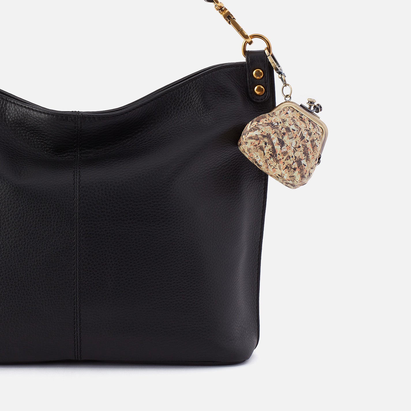 Run Frame Pouch in Printed Leather - Neutral Mosaic Print Crossbody Bag for Women | Perfect for Work, Travel & Everyday Use