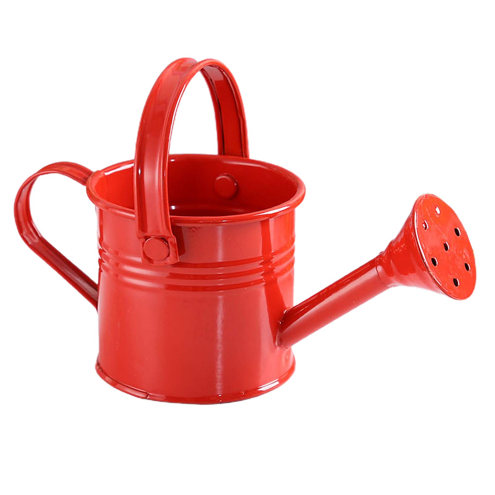 Mini Metal Watering Can - Galvanized Steel Rust-Proof Gardening Water Pot with Spray Nozzle for Indoor & Outdoor Plants, Flowers, Herbs - Perfect for Balcony, Garden, Patio (Red)