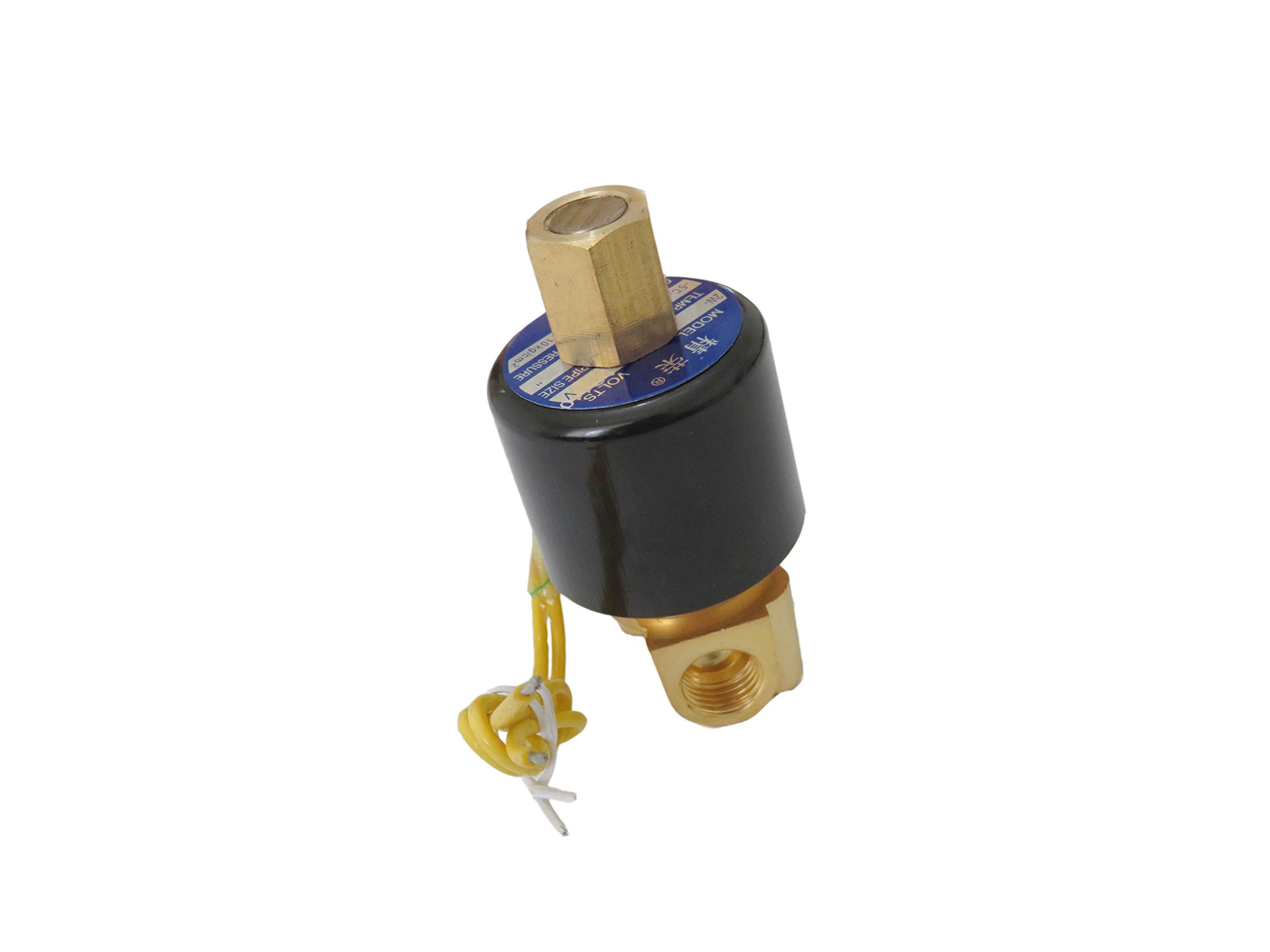 1/4 Inch Normally Open 110V-120V AC Brass Solenoid Valve NPT - Perfect for Water Control in Irrigation Systems, HVAC, and Industrial Applications