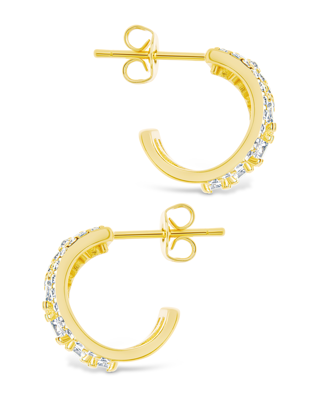 Yasmina CZ Hoop Earrings for Women - 925 Sterling Silver Cubic Zirconia Huggie Hoops - Elegant Everyday Jewelry for Work, Party & Date Night