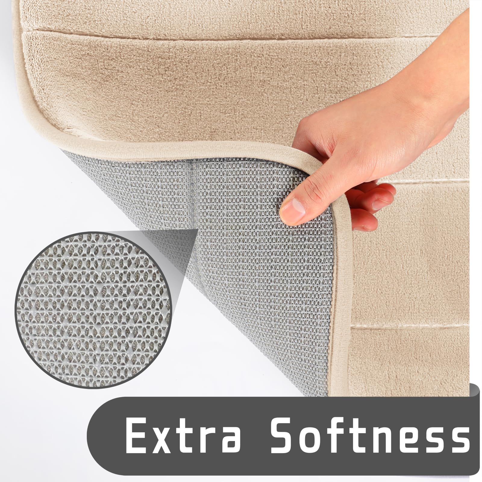 Yimobra 2-Piece Memory Foam Bath Mat Set - Ultra Soft Non-Slip Bathroom Rugs (31.5