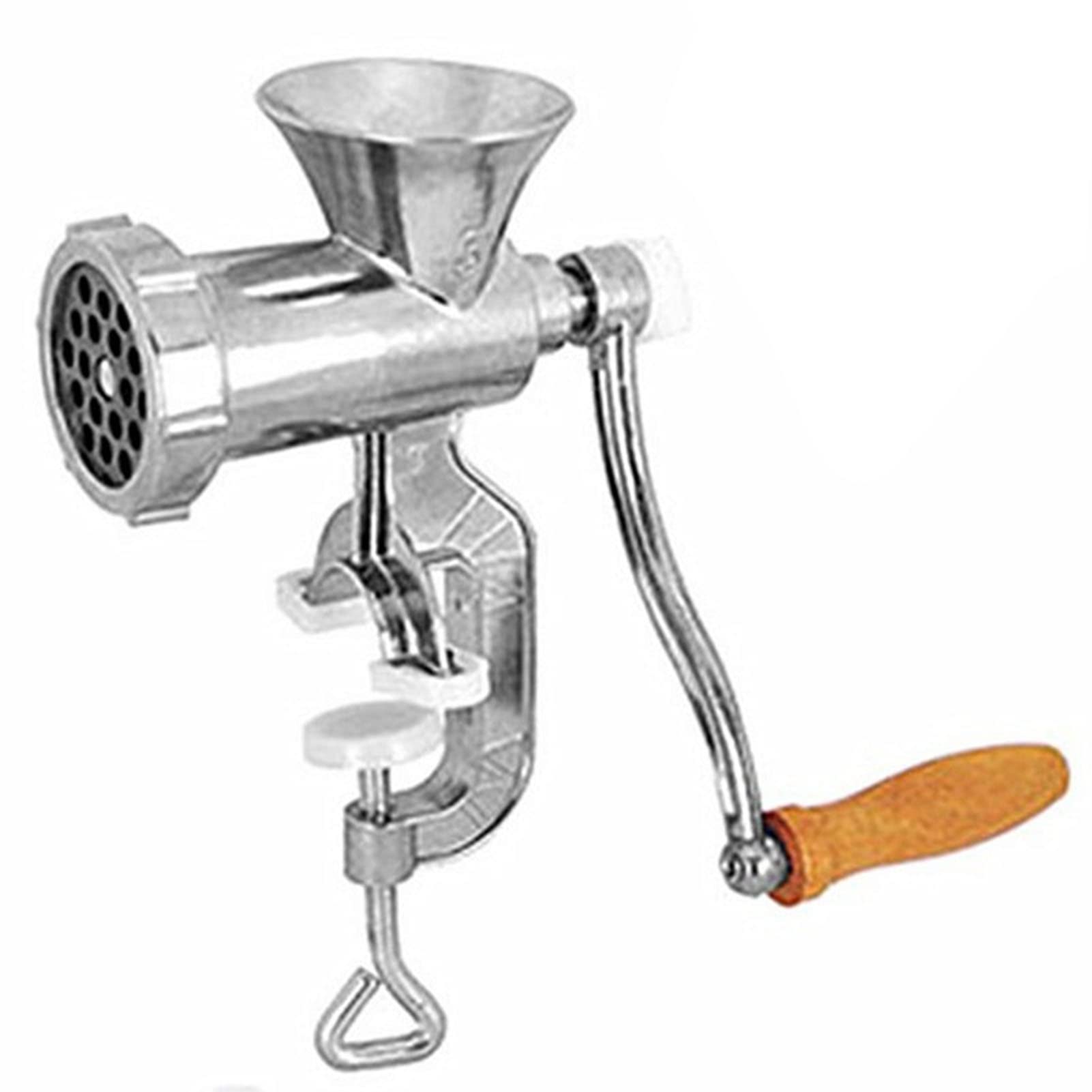 Stainless Steel Manual Meat Grinder - Heavy Duty Hand Crank Meat & Vegetable Grinder for Homemade Burgers, Sausages, Ground Beef - Perfect for Kitchen, Camping & Outdoor Cooking