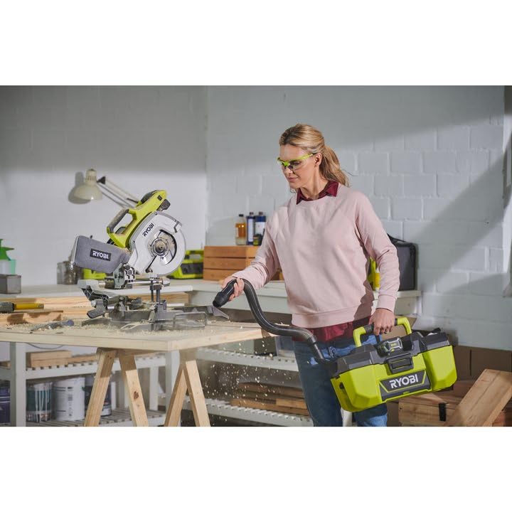 Ryobi ONE+ 18V Cordless Wet/Dry Vacuum Cleaner - 3 Gallon Portable Shop Vac with 4.0Ah Battery & Charger - Ideal for Home Cleaning, Garage Workshop, and DIY Projects