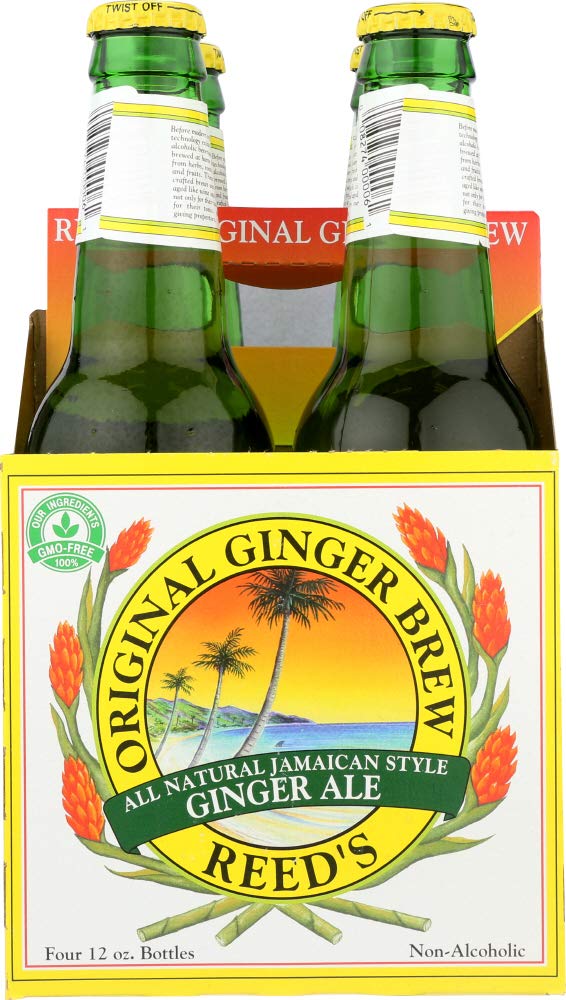 Reed's Original Ginger Ale Brew Soda - 12oz Glass Bottles (24-Pack) | Premium Craft Ginger Beer for Cocktails, Mocktails & Digestive Health