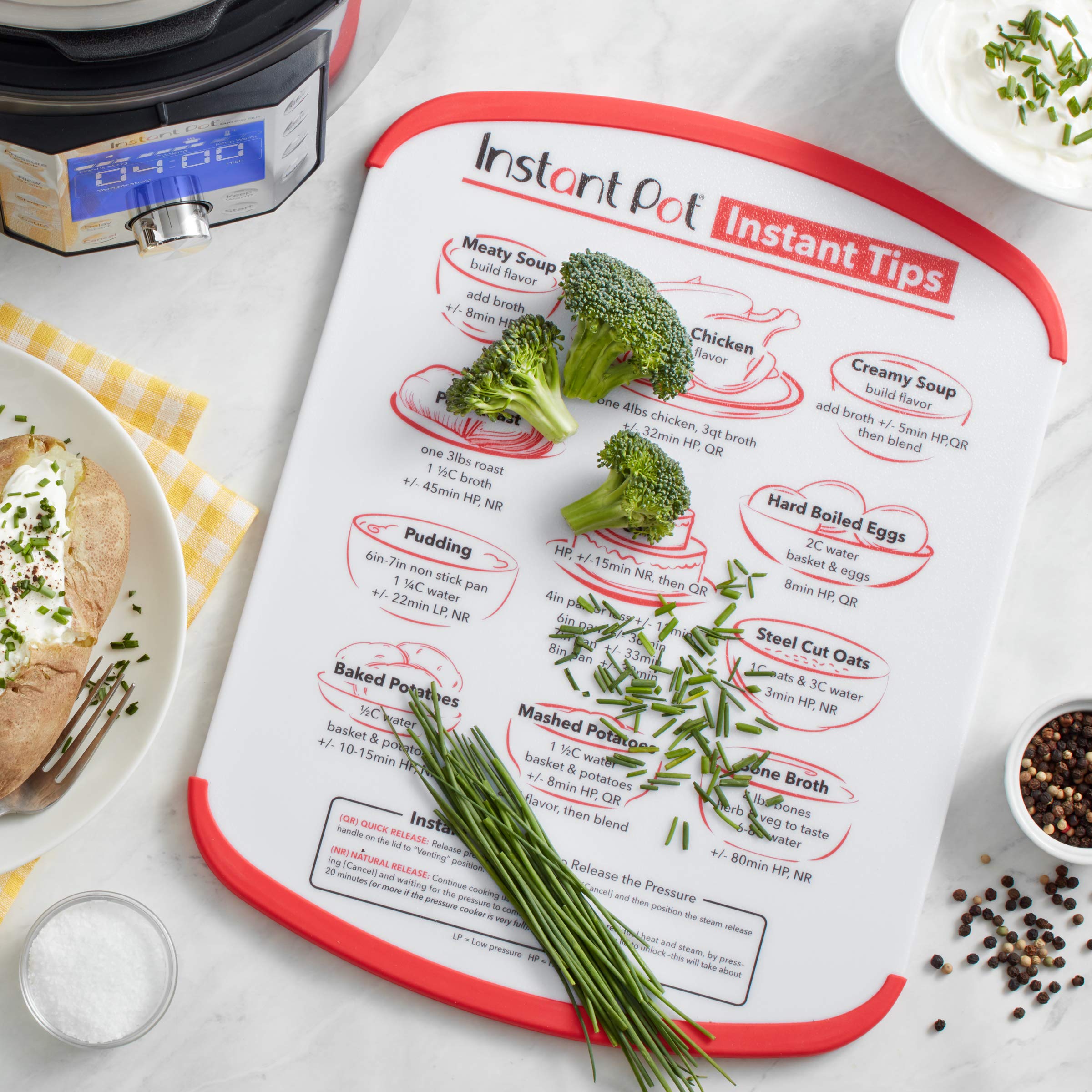 Instant Pot Non-Slip Reversible Cutting Board 11x14 Inches - Durable Knife-Friendly Dishwasher Safe with Cooking Guide for Pressure Cookers | Perfect for Meal Prep, Vegetable Chopping & Instant Pot Cooking Accessories