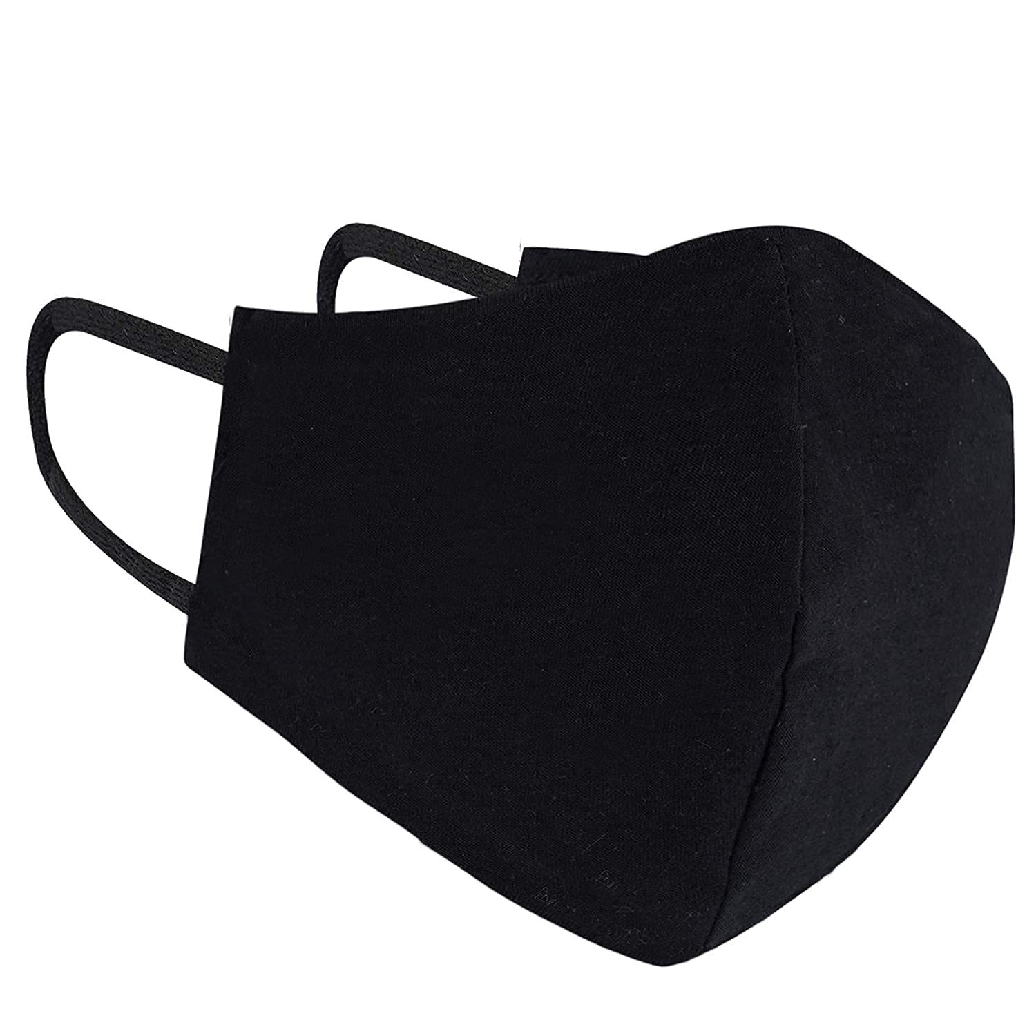 RK TRENDS Black Cotton Face Mask - Reusable, Super Soft & Washable for Dust & Airborne Particle Protection - Breathable Comfort for Men & Women - Perfect for Daily Commute, Travel & Outdoor Activities