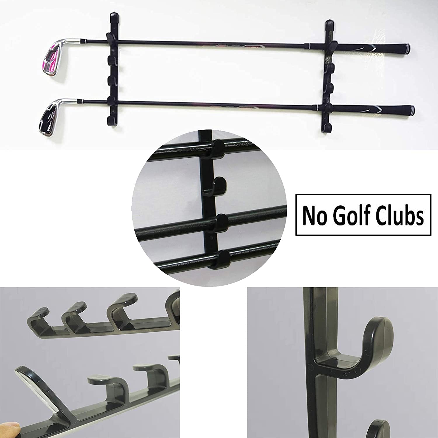 5-Layer Golf Club Wall Mount Storage Rack - Holds Up to 10 Golf Clubs, Putter Holder Stand & Display Shelf for Home, Garage, or Golf Course Organization