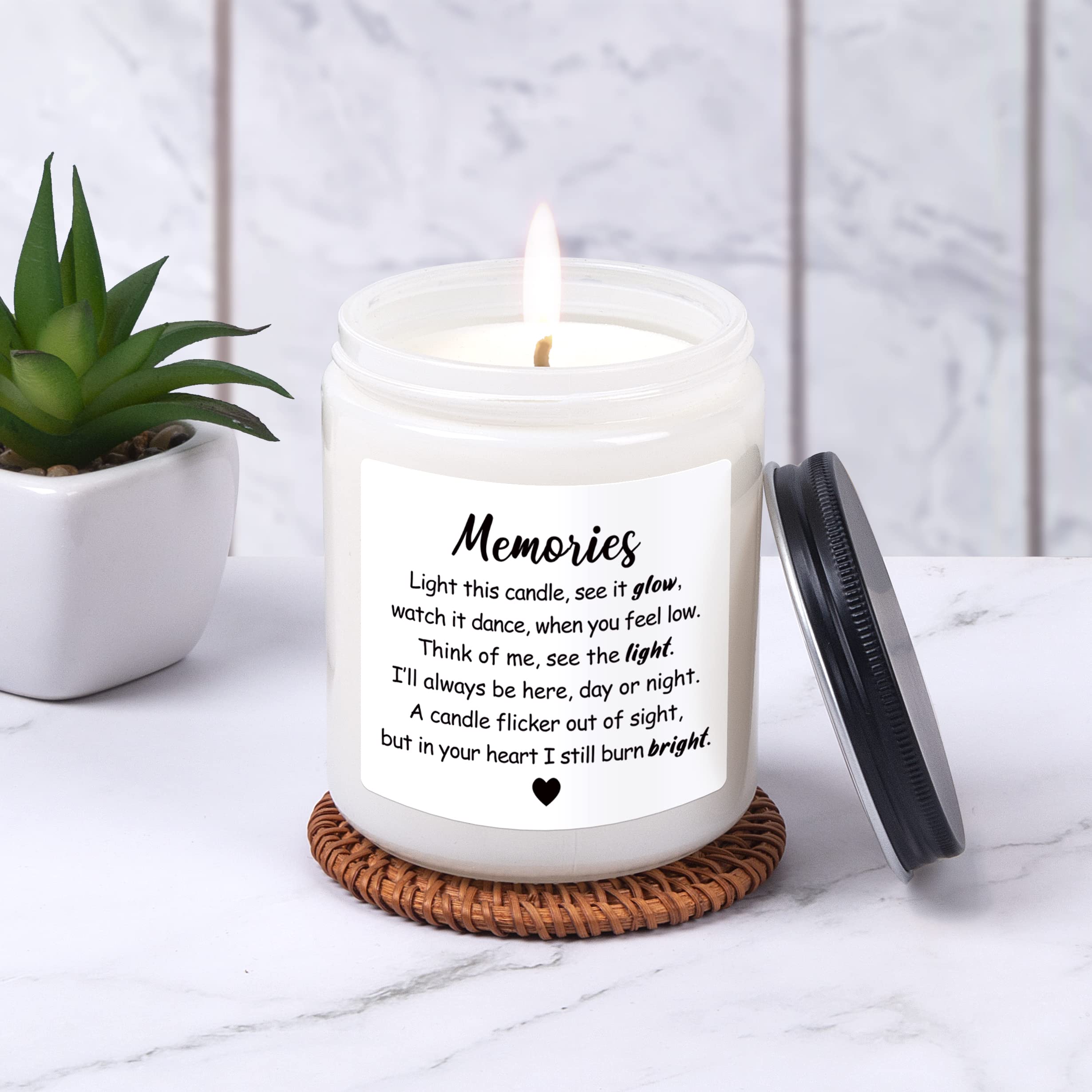 Memorial Candles for Loved Ones - 7oz Soy Candle Gift Set for Sympathy, Condolence & Bereavement (Mother, Father, Spouse, Sibling) - Perfect for Funeral, Memorial Service & Comforting Grieving Families