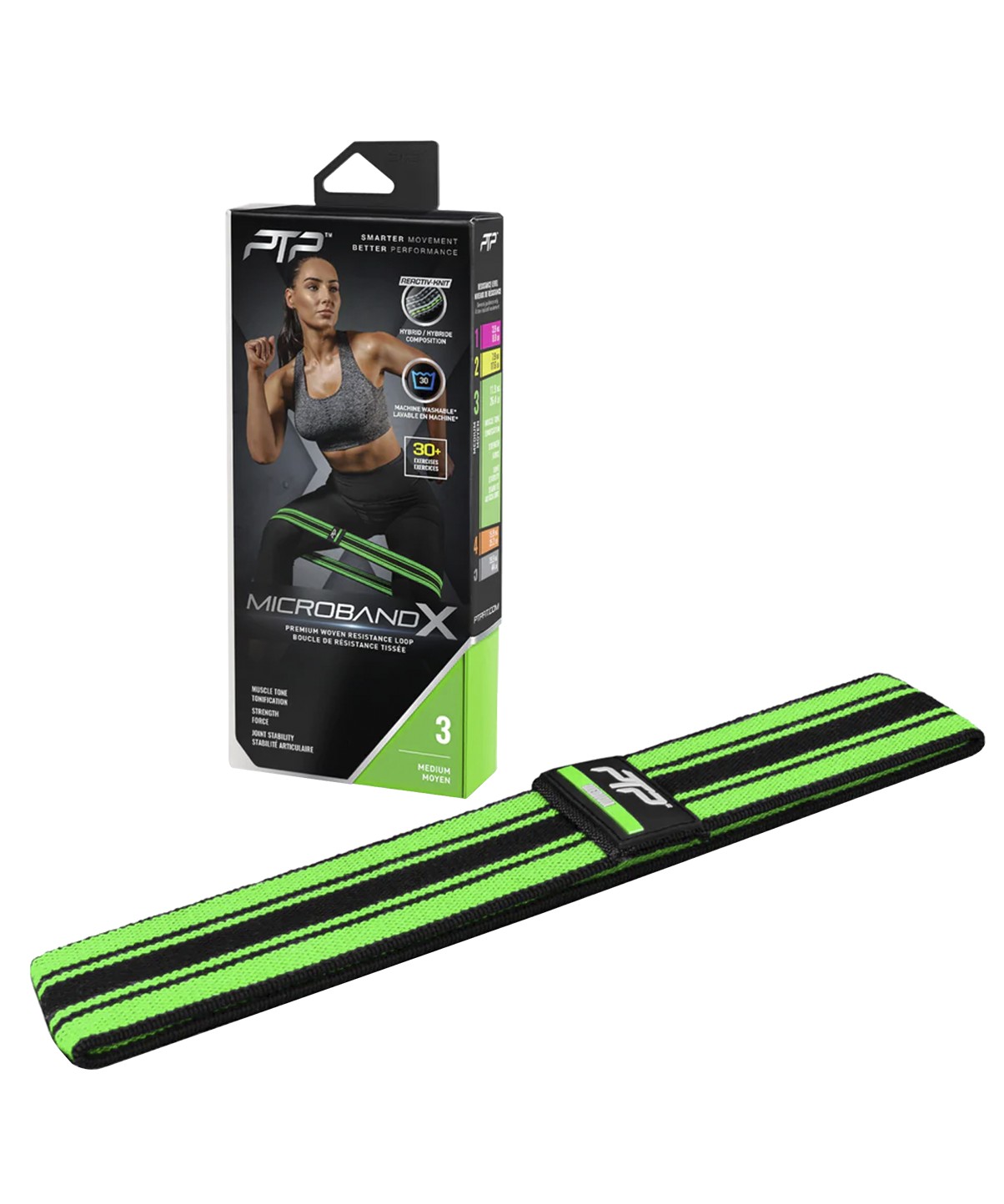 Premium Woven Resistance Band - Microband X Medium - Strength Training, Physical Therapy & Home Workouts - Ideal for Fitness, Yoga & Rehabilitation