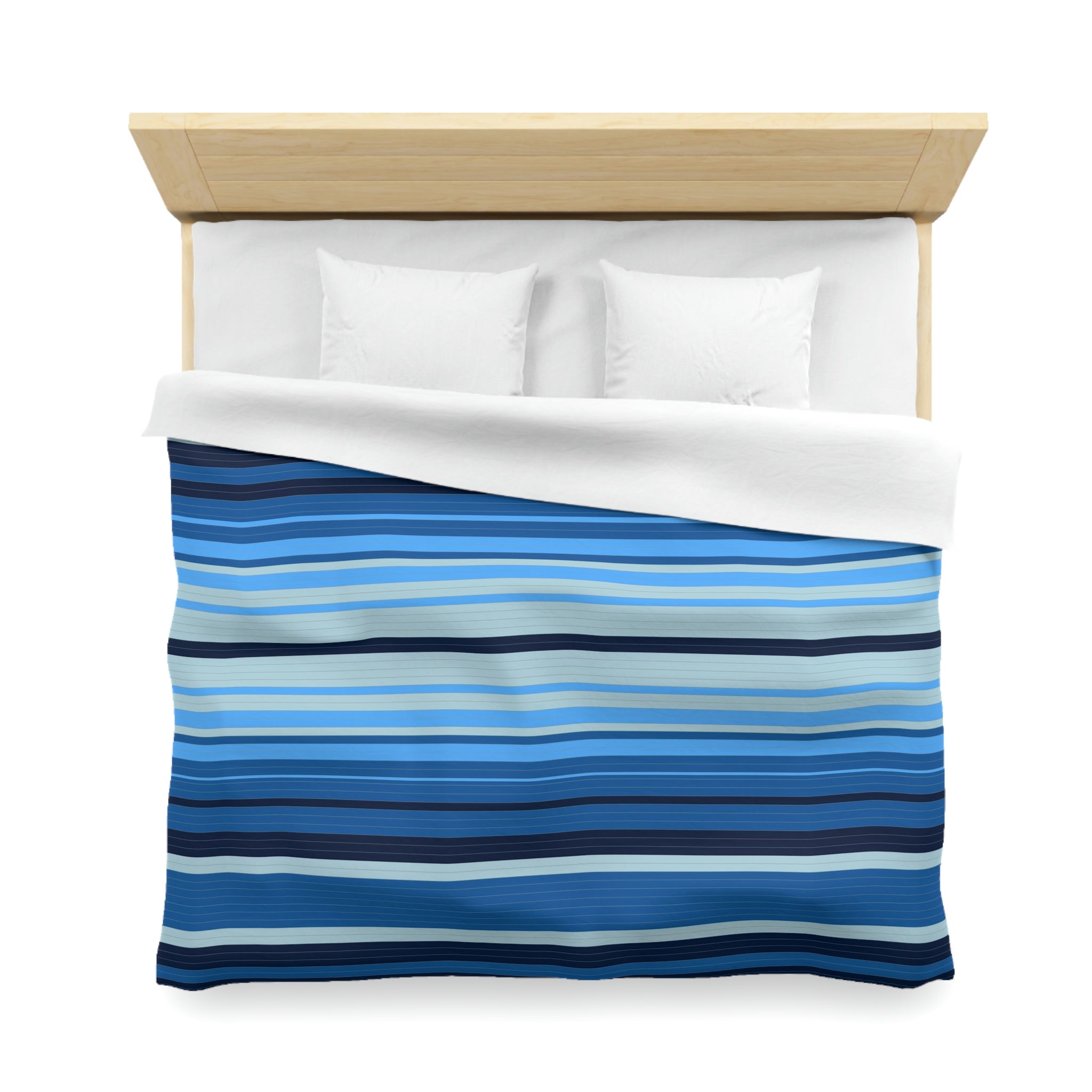 Sweetwater Striped Microfiber Duvet Cover Set - Soft Breathable Bedding Comforter Cover for All Seasons - Perfect for Master Bedroom, Guest Room & Dorm Decor