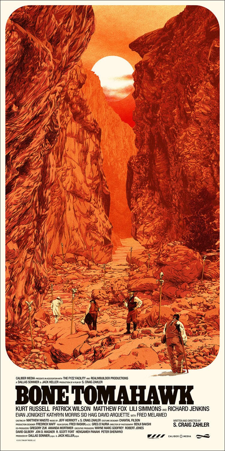 Bone Tomahawk Movie Poster - High Quality Print for Home Theater Decor, Man Cave, and Film Fan Collections | Western Horror Film Artwork