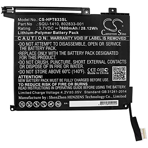 FITHOOD 7600mAh Replacement Battery for HP Pro Tablet 10 EE G1 - Compatible with L3Z82UT, N4L89PA, L4A16LT, N4L95PA Models - SQU-1410 802833-001 (3.7V) - Perfect for Work, School & Travel Use
