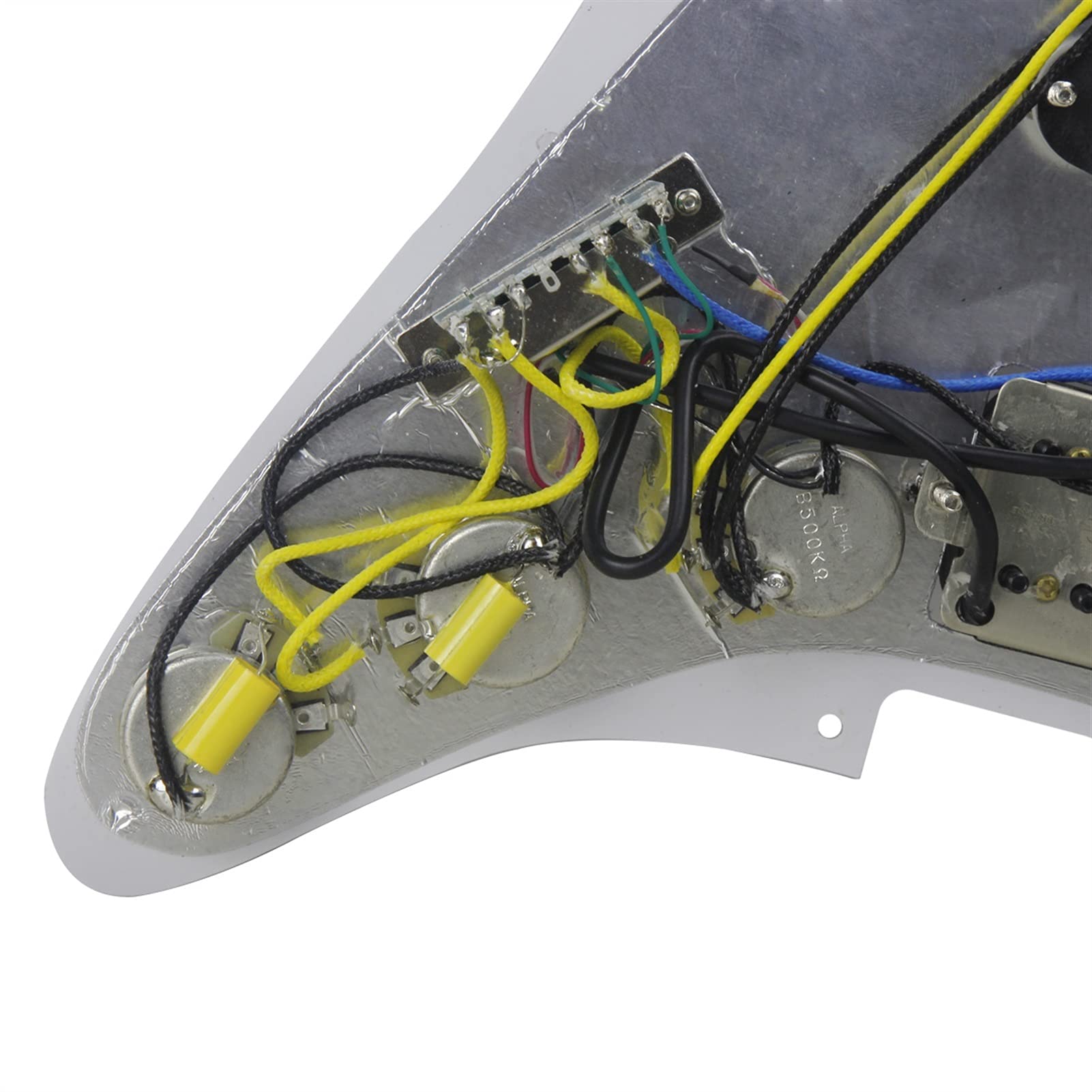 Prewired Pickguard White Pearl 11 Hole HSH Loaded with Alnico 5 Pickups for Electric Guitar - Perfect for DIY Guitar Upgrades & Professional Installations