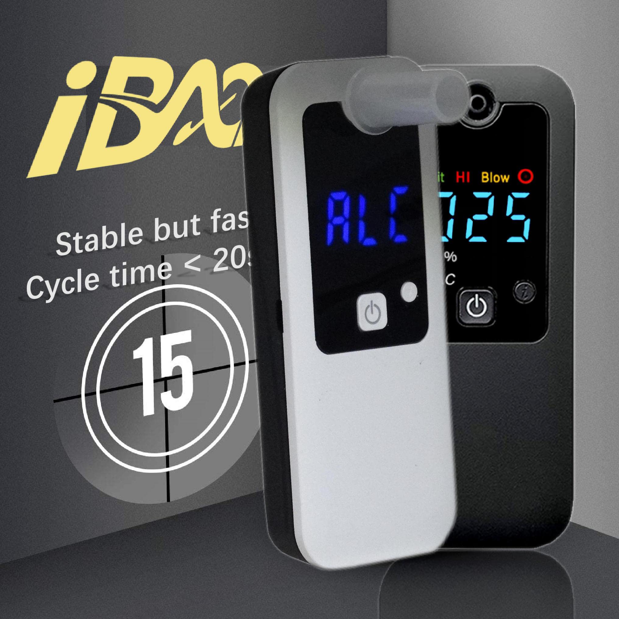 Professional Rechargeable Breathalyzer with 200 Tests per Charge - 10 Memory Storage & Night Light Display (Htn Blue) - Perfect for Personal Alcohol Testing, Workplace Safety, and Responsible Driving