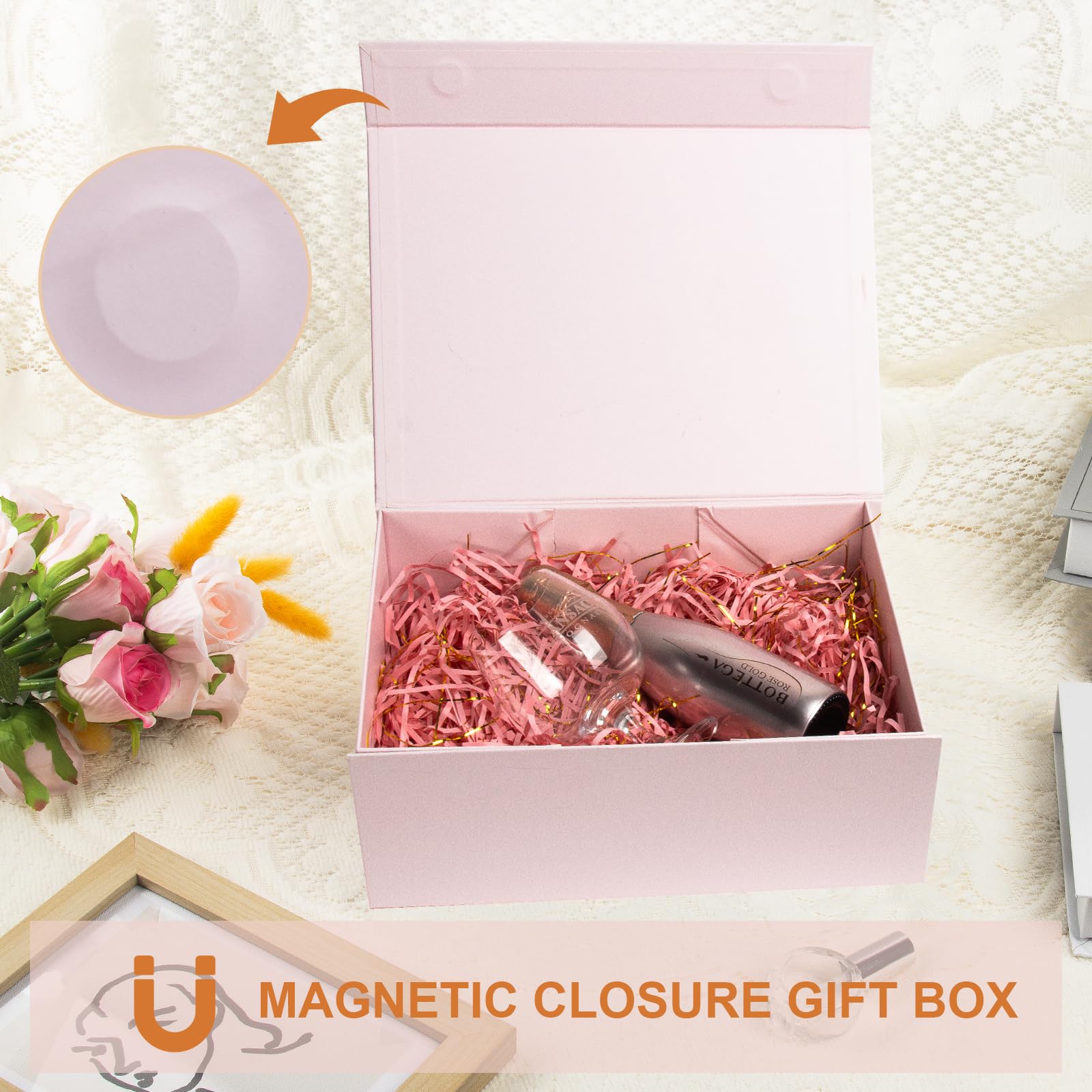 Pink Magnetic Gift Box 9x7x4