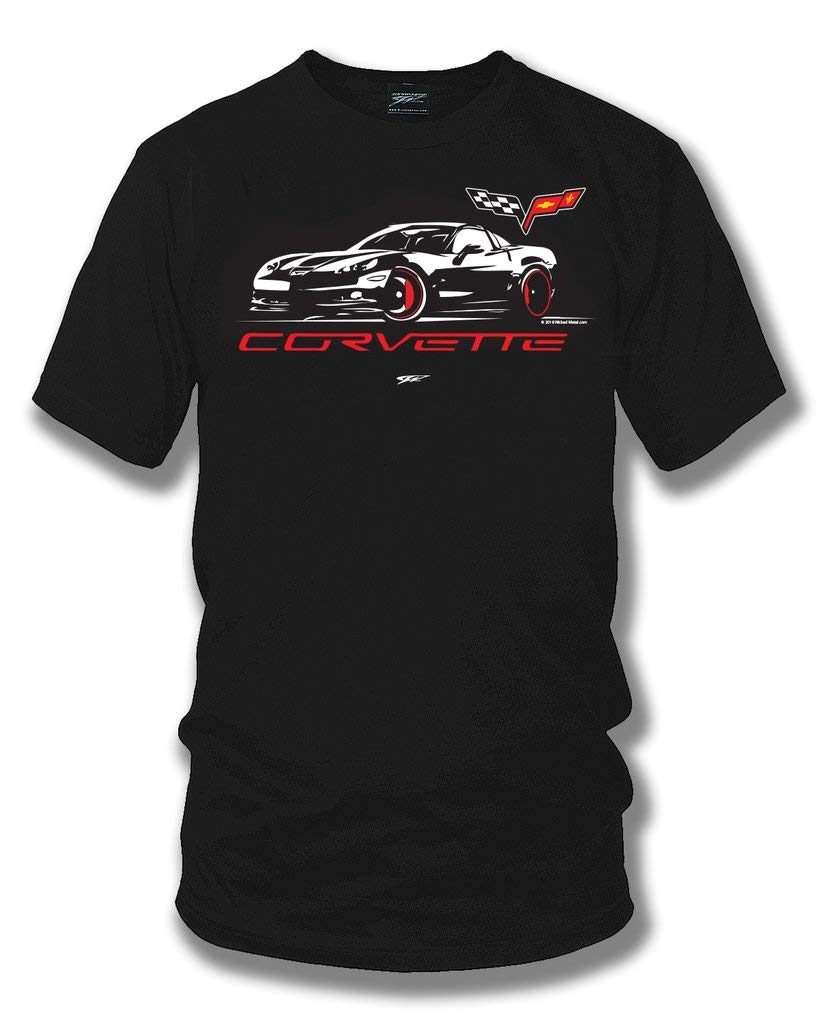 Wicked Metal Corvette C6 Stylized Logo T-Shirt - Vintage Muscle Car Tee for Men & Women - Perfect for Car Enthusiasts, Racing Fans & Casual Wear