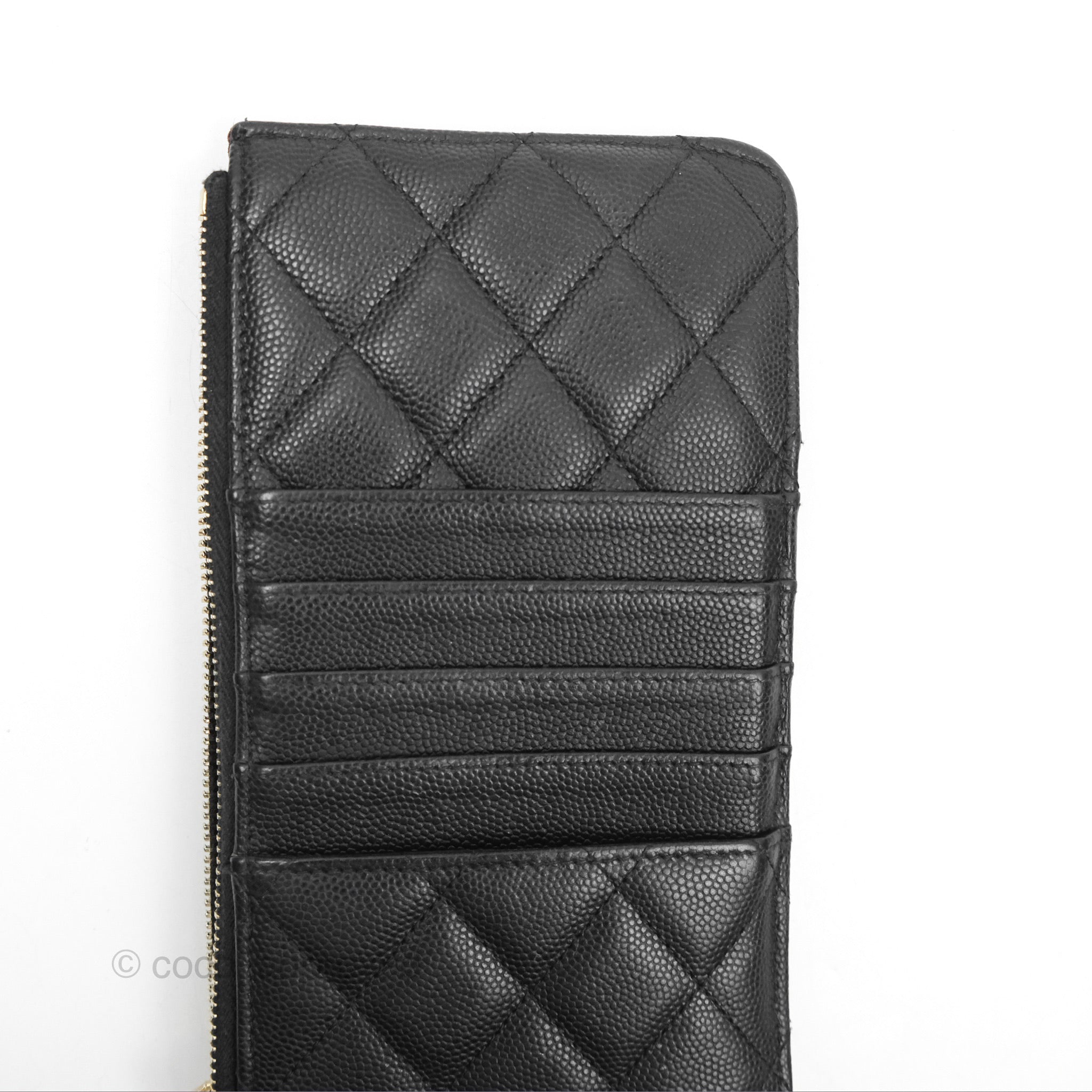 Chanel Classic Long Wallet Pouch Black Caviar Leather - Luxury Designer Wristlet Clutch for Women | Perfect for Evening Events, Parties & Daily Use