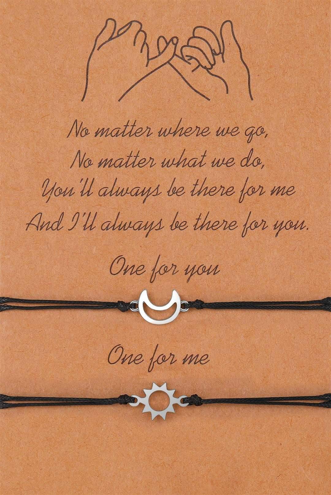 Pinky Promise Matching Bracelets for Best Friends, Couples & Family - Elephant & Compass Infinity Design for Women & Men | Long Distance Connection Gift for Loved Ones