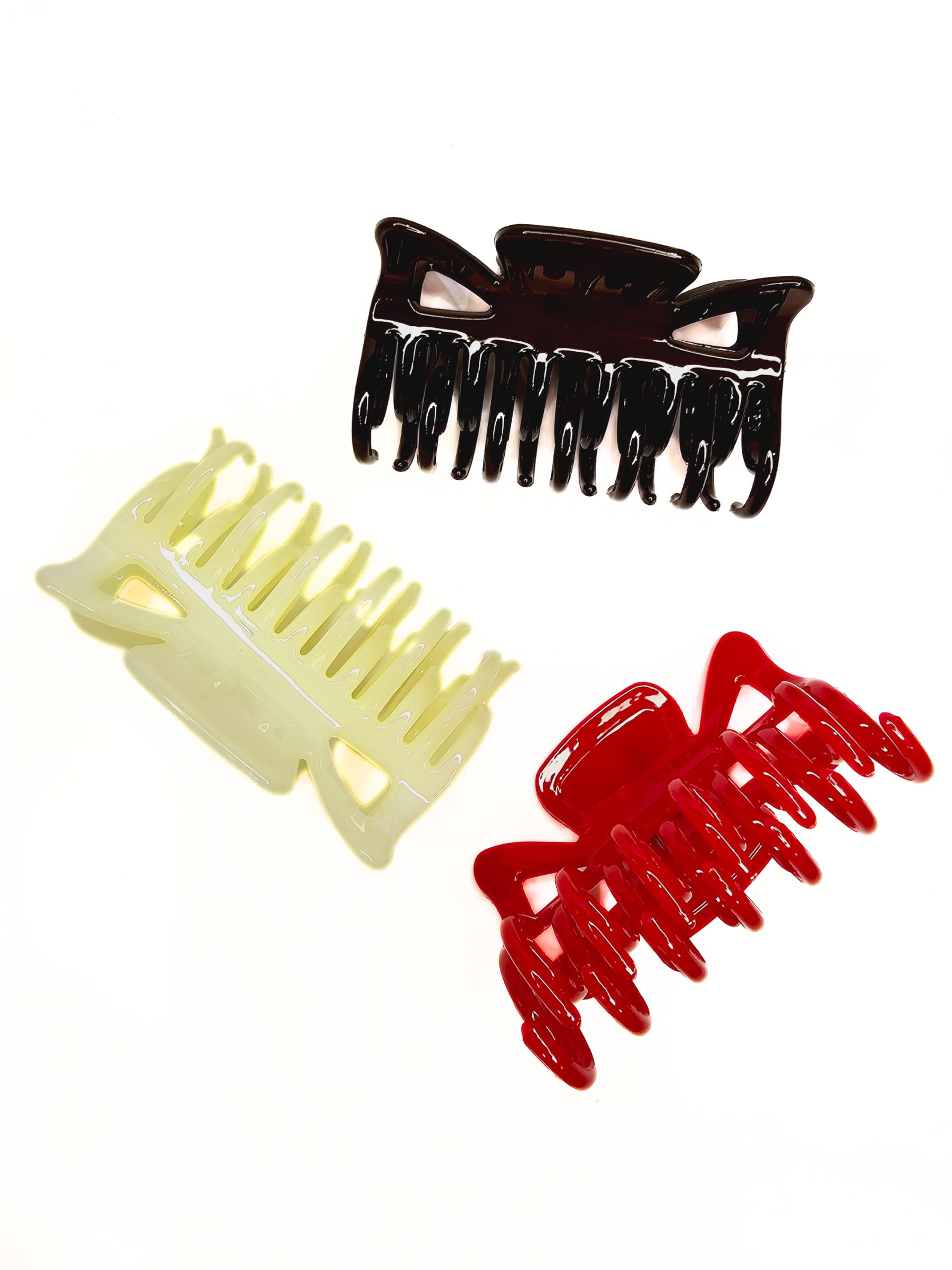 EnVogue Style | Large Multicolor Butterfly Hair Clips | Strong Grip Hair Claw Clips for Women (Pack of 3) | Perfect for Updos, Ponytails & Everyday Hairstyles