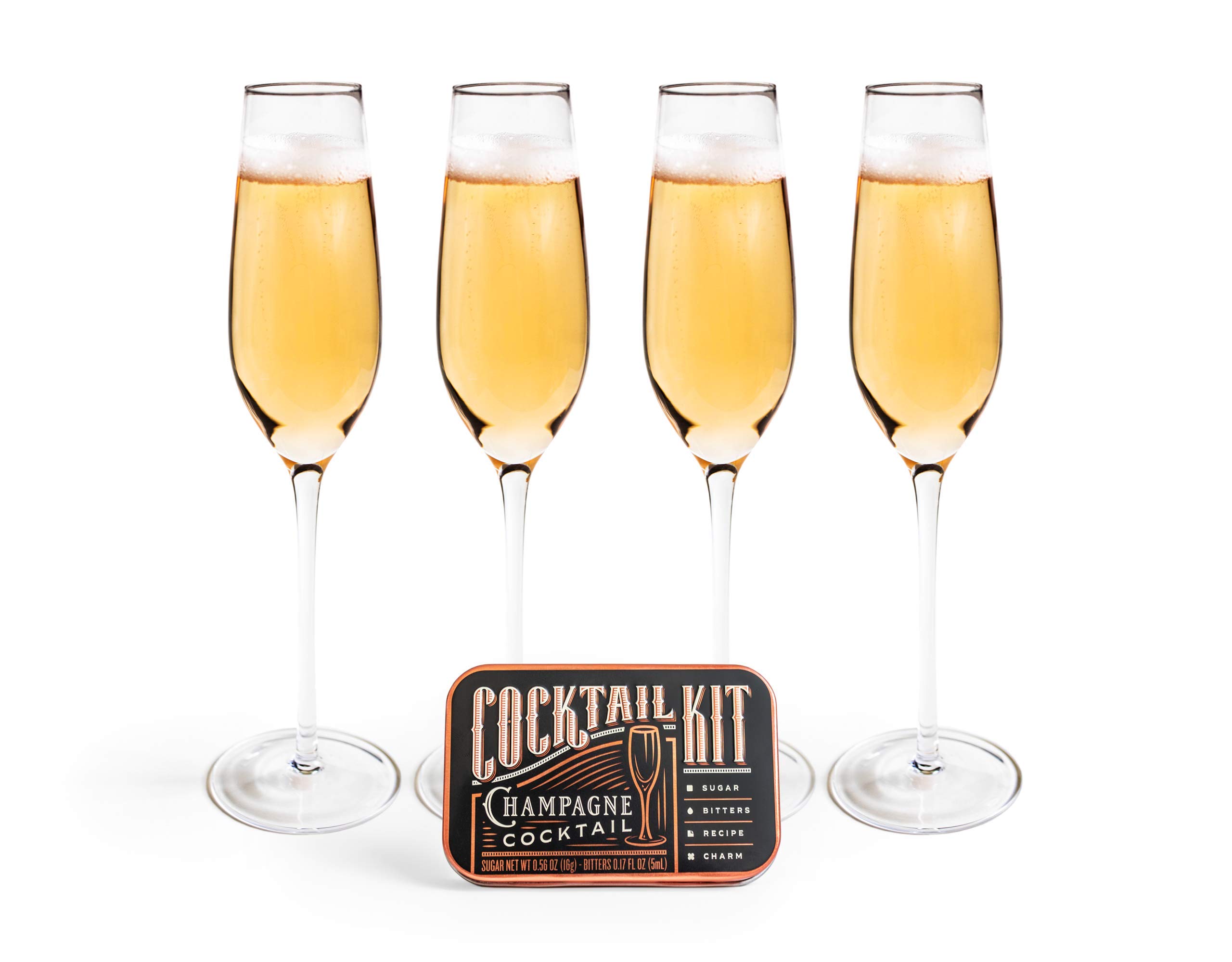 Cocktail Set for Craft Cocktail Lovers - Premium Mixology Kit with Bar Tools - Handcrafted in USA - Gift Box for Birthdays, Weddings & Home Bars - Champagne Edition