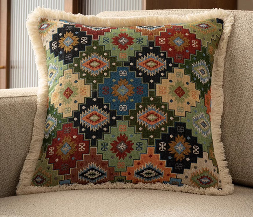 Extra Large Modern Geometric Bohemian Decorative Throw Pillows - 20x20 Inch Square Sofa Cushions for Living Room & Bedroom | Floral Printed Pillow Covers for Home Decor, Accent Pillows for Couch, Bed, Sectional (Use in Boho, Farmhouse, or Contemporary Interior Design)