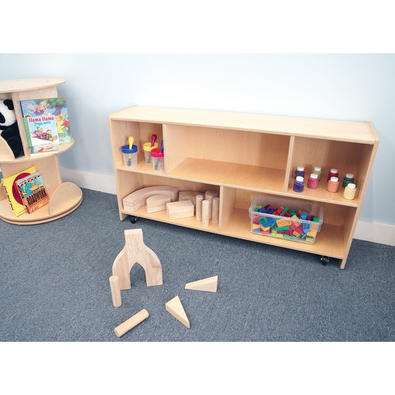 Multipurpose Straight Back Mobile Storage Cabinet - Rolling Organizer for Office, Home, or Classroom Use