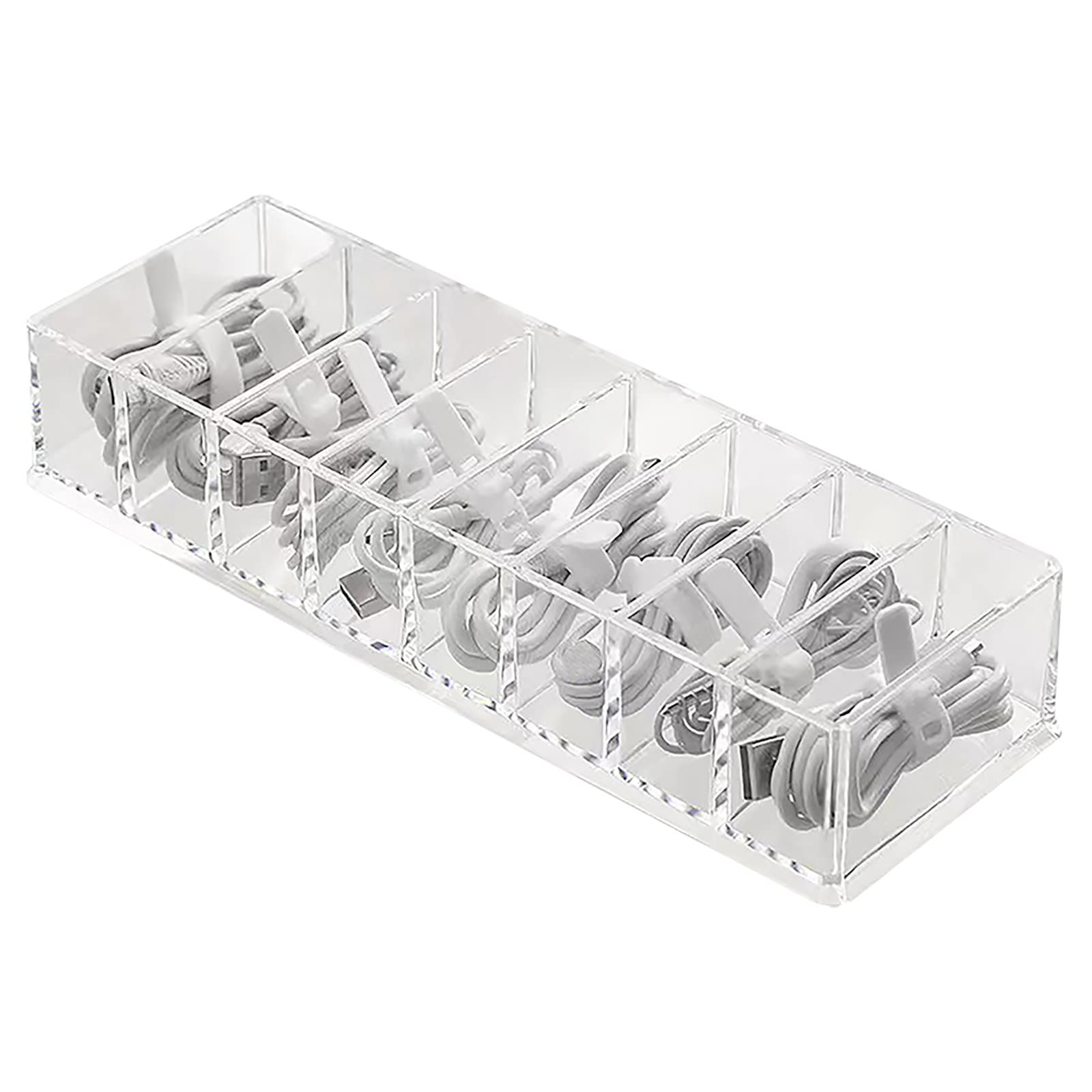 Clear Plastic Drawer Organizer with Lid & Accessories Compartment - Wire Storage Box for Office Desk, Pantry & Home Organization - Perfect for Storing Stationery, Utensils & Small Items