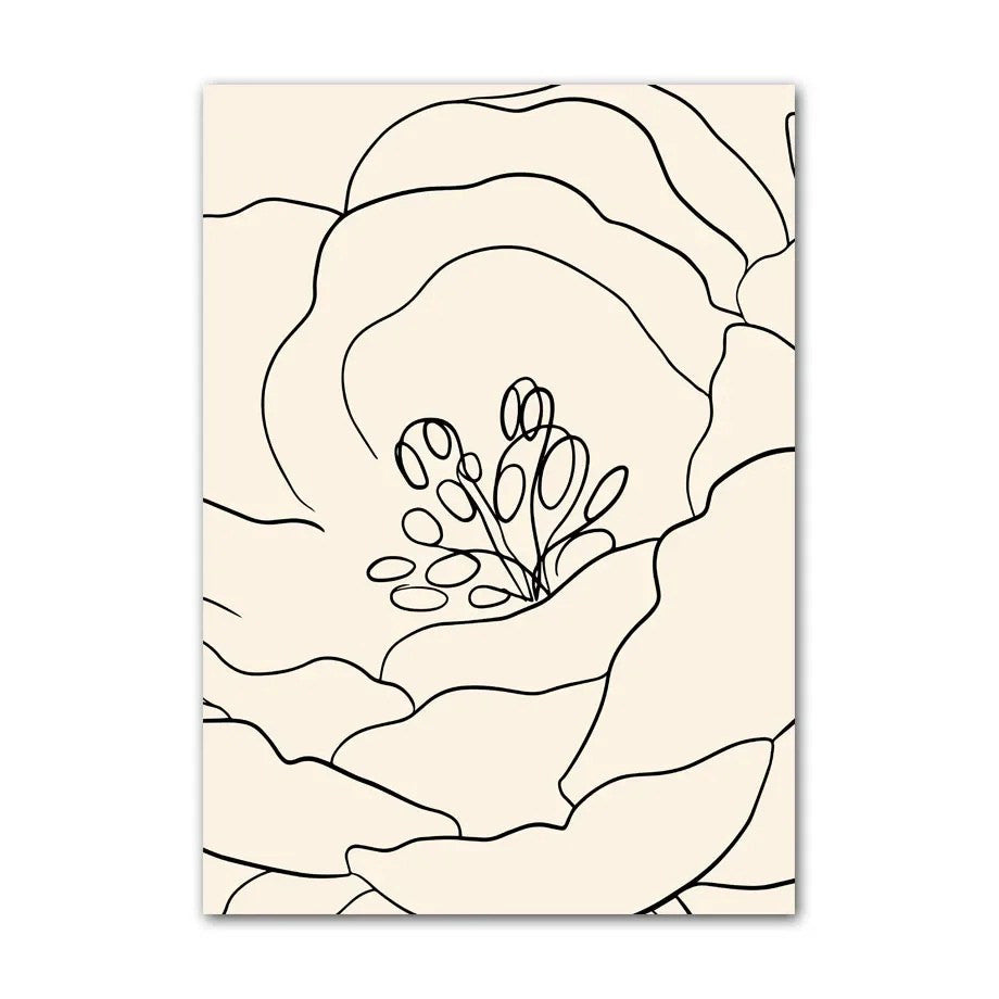 Minimalist Pale Brown Canvas Wall Art Posters - Home Decor for Living Room, Bedroom & Office