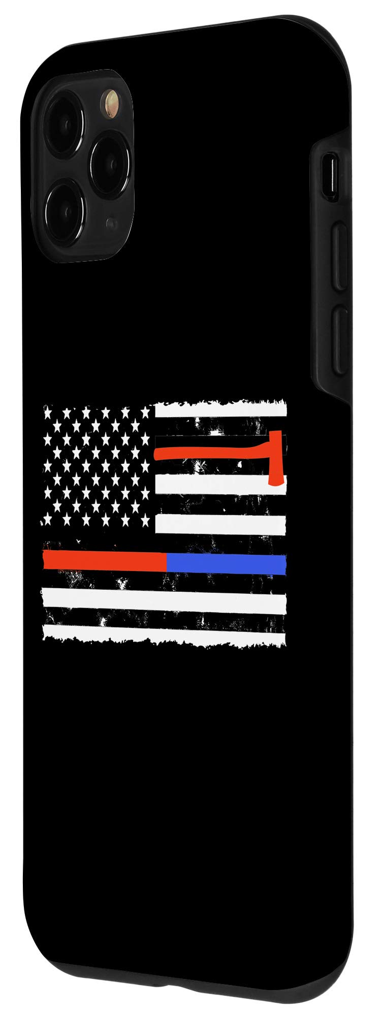 iPhone 11 Pro Case - Thin Red Blue Line Patriotic Design, USA Flag & Firefighter Police Support, Durable Protective Cover - Perfect for First Responders, Military & Patriotic Gift Giving