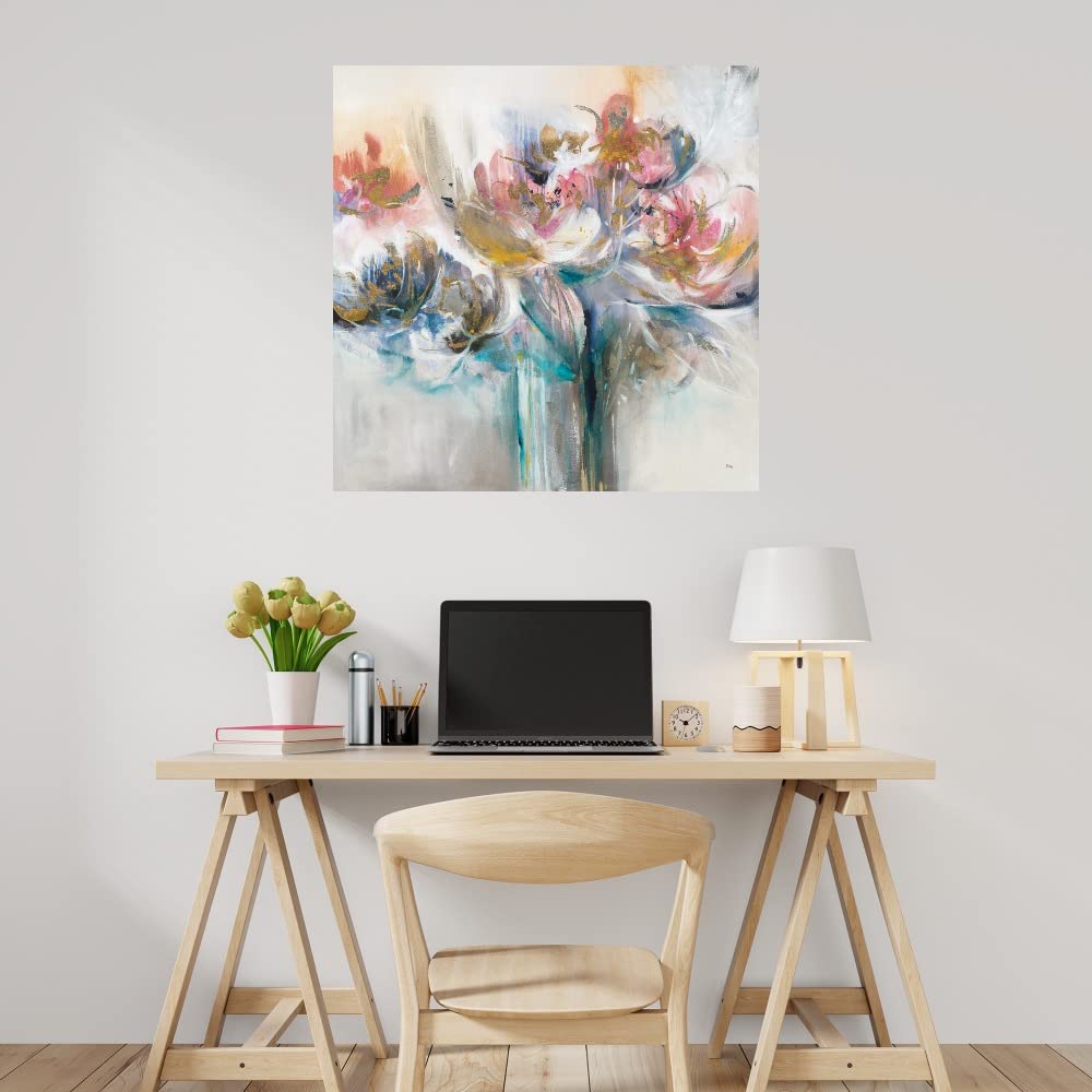 Blissful Moments Fine Art Canvas Wall Decor by Artist K. Nari - 32x32 Inch Ready-to-Hang Painting for Living Room, Bedroom, Office & More - Perfect for Home Decor, Housewarming Gifts & Interior Design