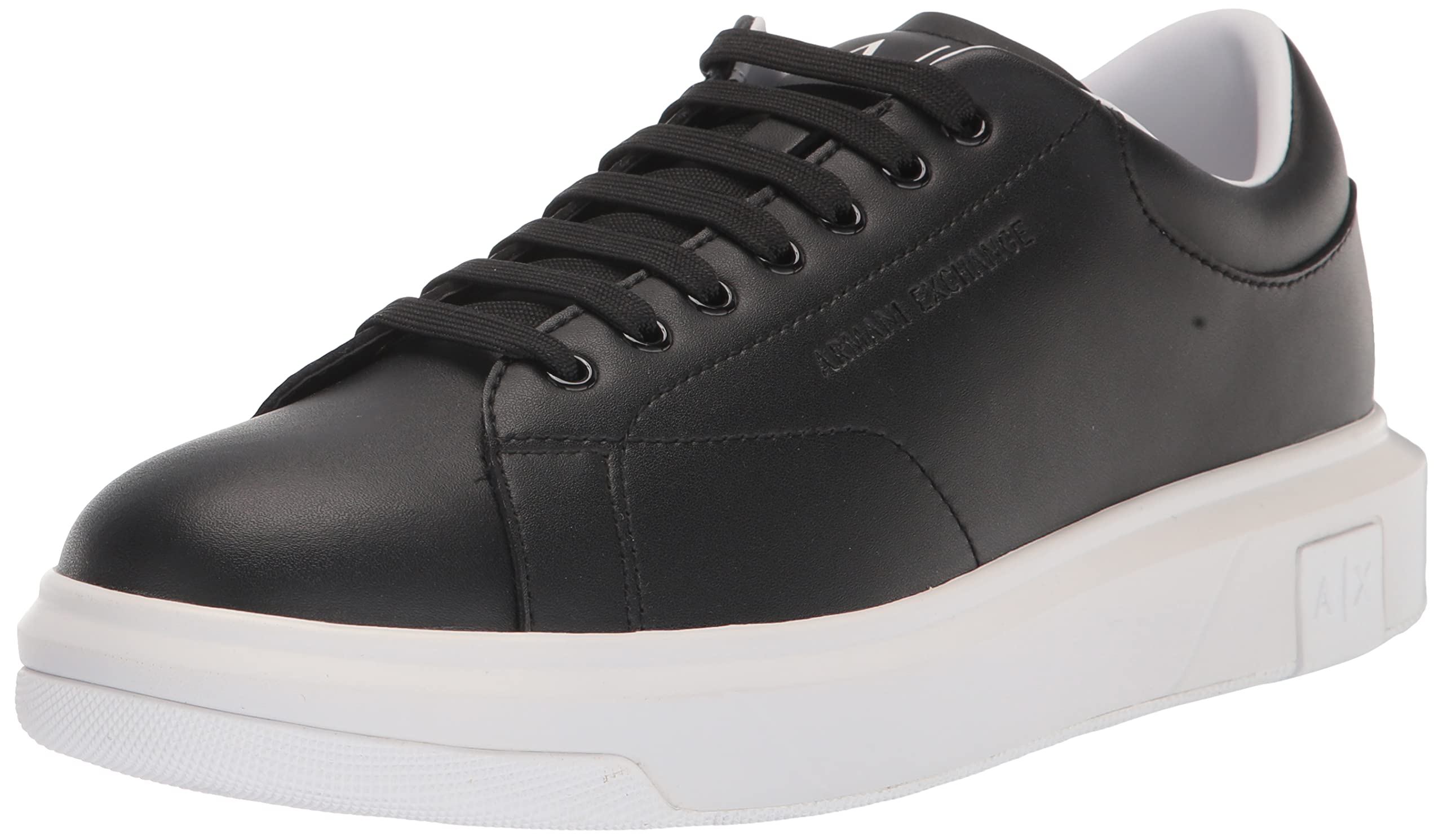 Armani Exchange Men's Thick Sole Leather Sneakers - Comfortable Casual Shoes for Walking & Everyday Wear | Stylish & Durable Fashion Footwear for Men