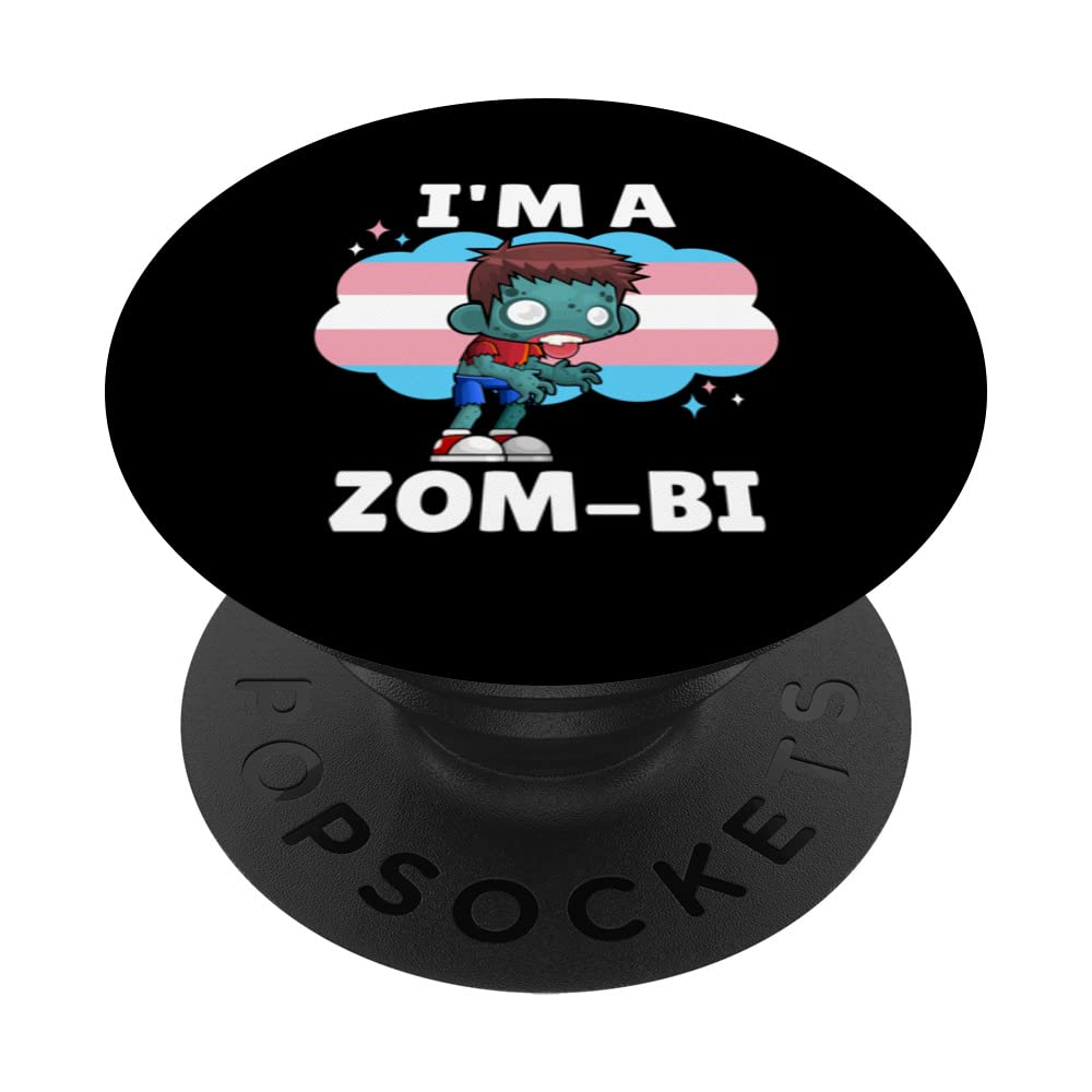 I'm A Zom-bi Bisexual Zombie Halloween Costume & Gay Pride PopSockets Swappable PopGrip - Perfect for Halloween Parties, Pride Events, and Phone Accessorizing