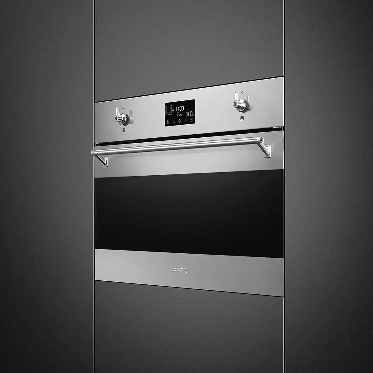 Smeg 45cm Compact Classic Speed Oven - Stainless Steel Built-in Microwave & Convection Oven for Small Kitchens, Apartments & RVs | Fast Cooking & Baking