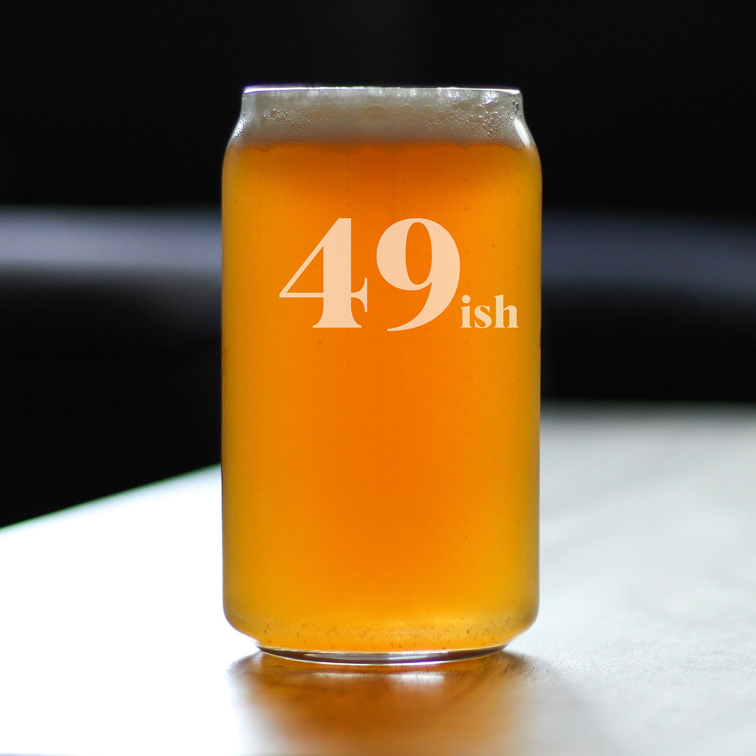 49ish - Funny 16 oz Beer Can Pint Glass - 50th Birthday Gifts for Men & Women - Novelty Drinking Cup for 50th Birthday Party Decorations & Celebrations - Perfect for Bars, Home Use & Gift Giving