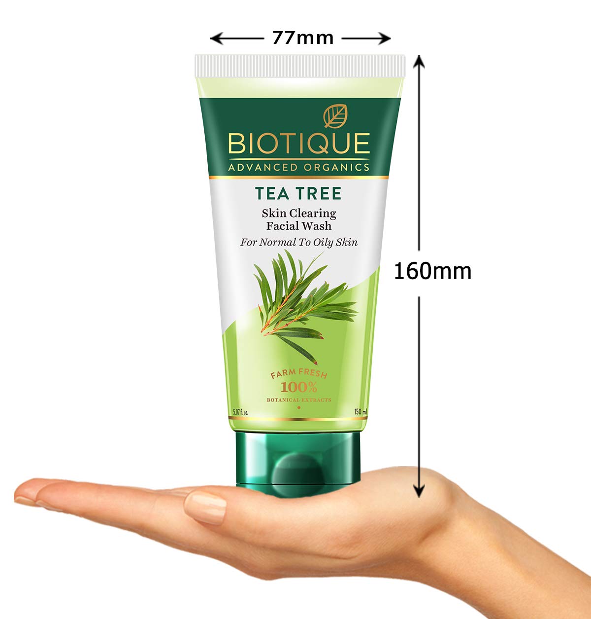 Biotique Fruit Brightening Face Wash 200ml & Tea Tree Skin Clearing Face Wash 150ml for Acne, Pimples - Paraben & SLS Free Skincare Set for Normal to Oily Skin | Daily Cleansing Routine, Morning & Night Use for Clear, Glowing Complexion