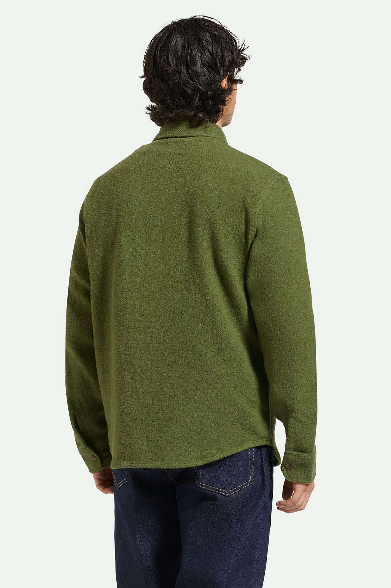 Bowery Textured Loop Twill Long Sleeve Overshirt in Cypress Green | Stylish Casual Layering for Men | Perfect for Fall Outfits and Outdoor Adventures