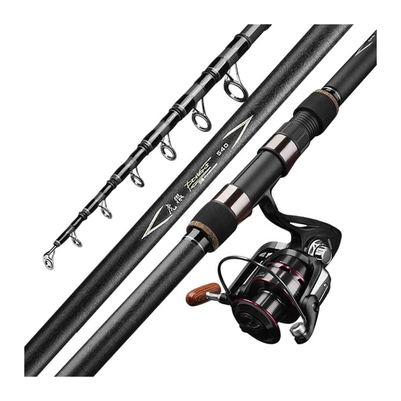 TOMYEUS High Carbon Telescopic Fishing Rod - Portable Super Hard Spinning Rod for Carp & Sea Fishing, Long Cast Distance, Lightweight Travel Fishing Pole | Perfect for Shore Fishing, Boat Trips & Outdoor Adventures