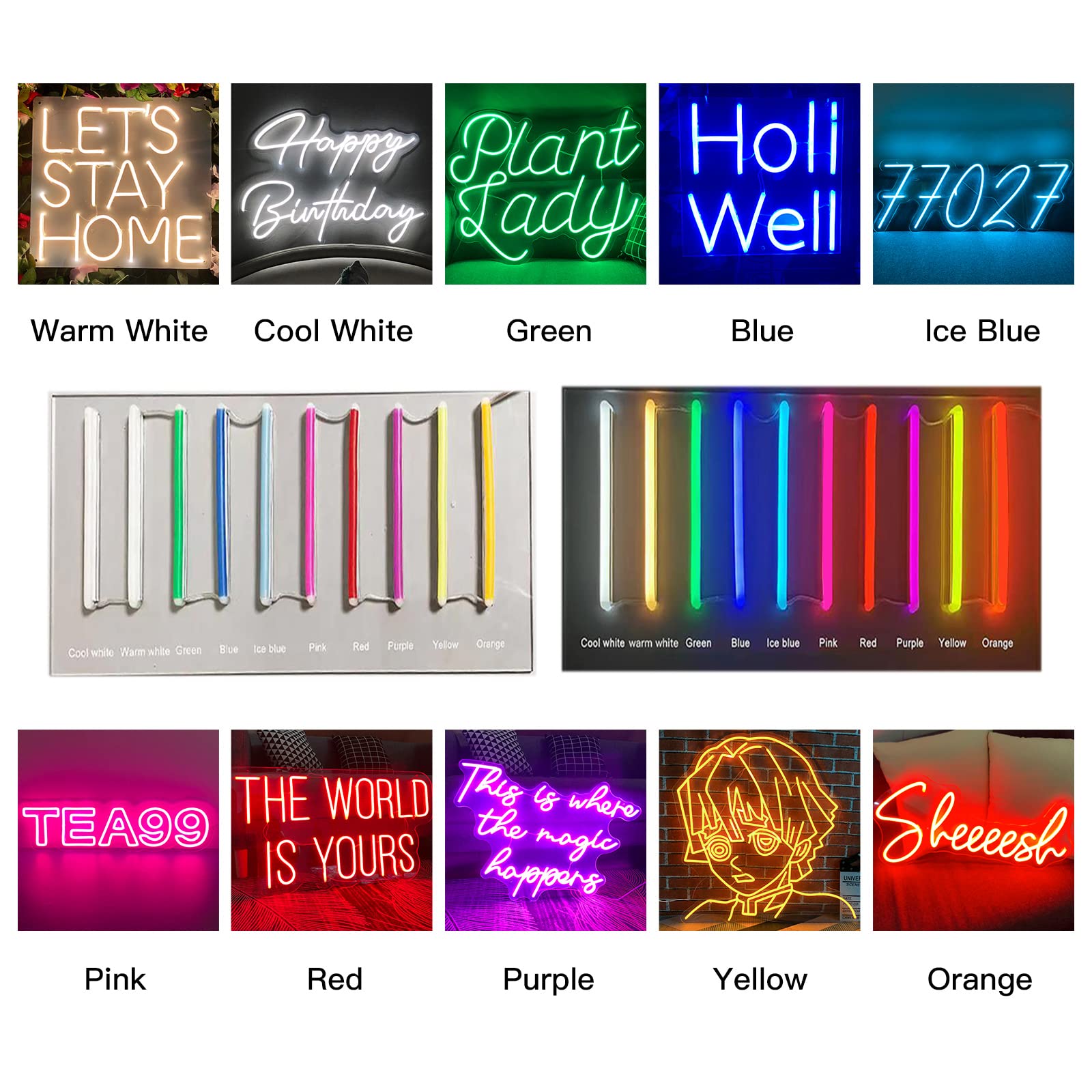 Custom Neon Signs for Wall Decor - Personalized LED Neon Lights for Bedroom, Dimmable Neon Signs for Birthday Gifts, Wedding Party, Valentine's Day & Business Logo - Perfect for Home Decor, Office Signage & Event Lighting