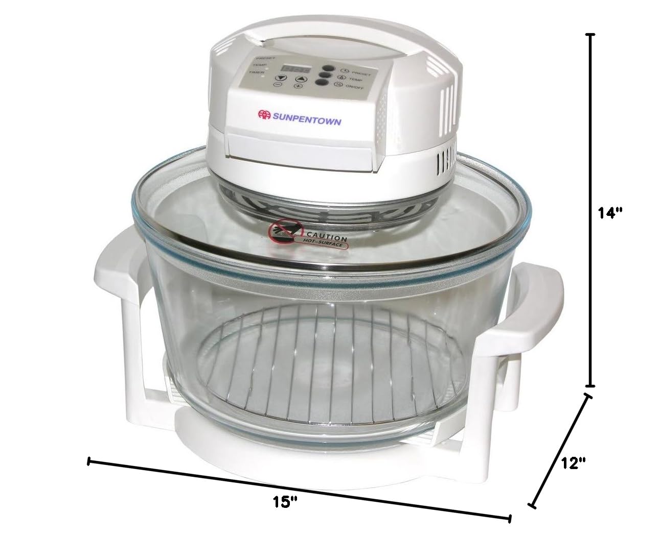 Sunpentown Digital Super Turbo Oven - Fast Cooking Countertop Convection Oven for Baking, Roasting & Air Frying - Perfect for Small Kitchens, Dorms & RV Cooking