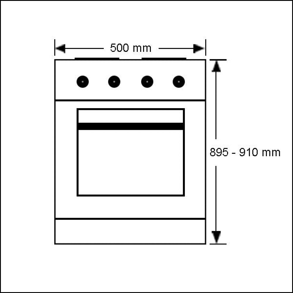 Euromaid EW50 50cm Fan Forced Electric Freestanding Oven with Stove - Perfect for Baking, Roasting & Cooking in Small Kitchens & Apartments