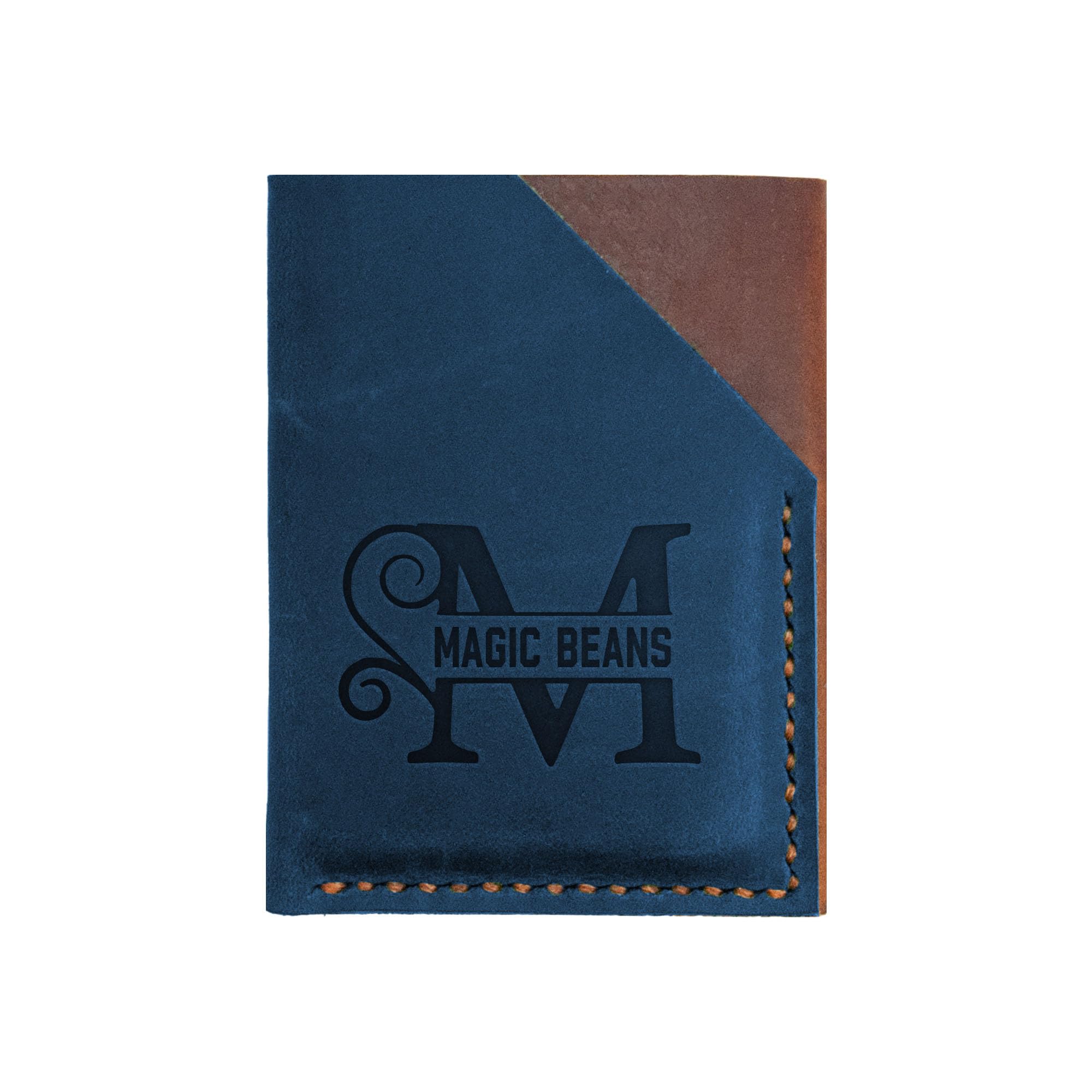 Personalized Handmade Minimalist Vertical Card Wallet - Green & Brown Leather Credit Card Holder for Men & Women - Slim Front Pocket Wallet & RFID Blocking Card Sleeve - Perfect for Everyday Carry, Travel, and Business Use