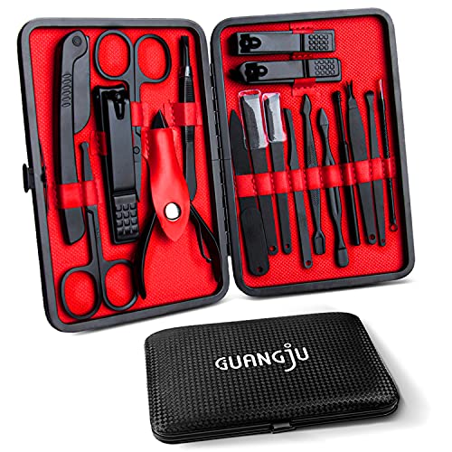 Professional 18-in-1 Stainless Steel Manicure & Pedicure Kit with Travel Case - Complete Nail Care Set for Home & Salon Use - Perfect for Travel, Gifts & Personal Grooming