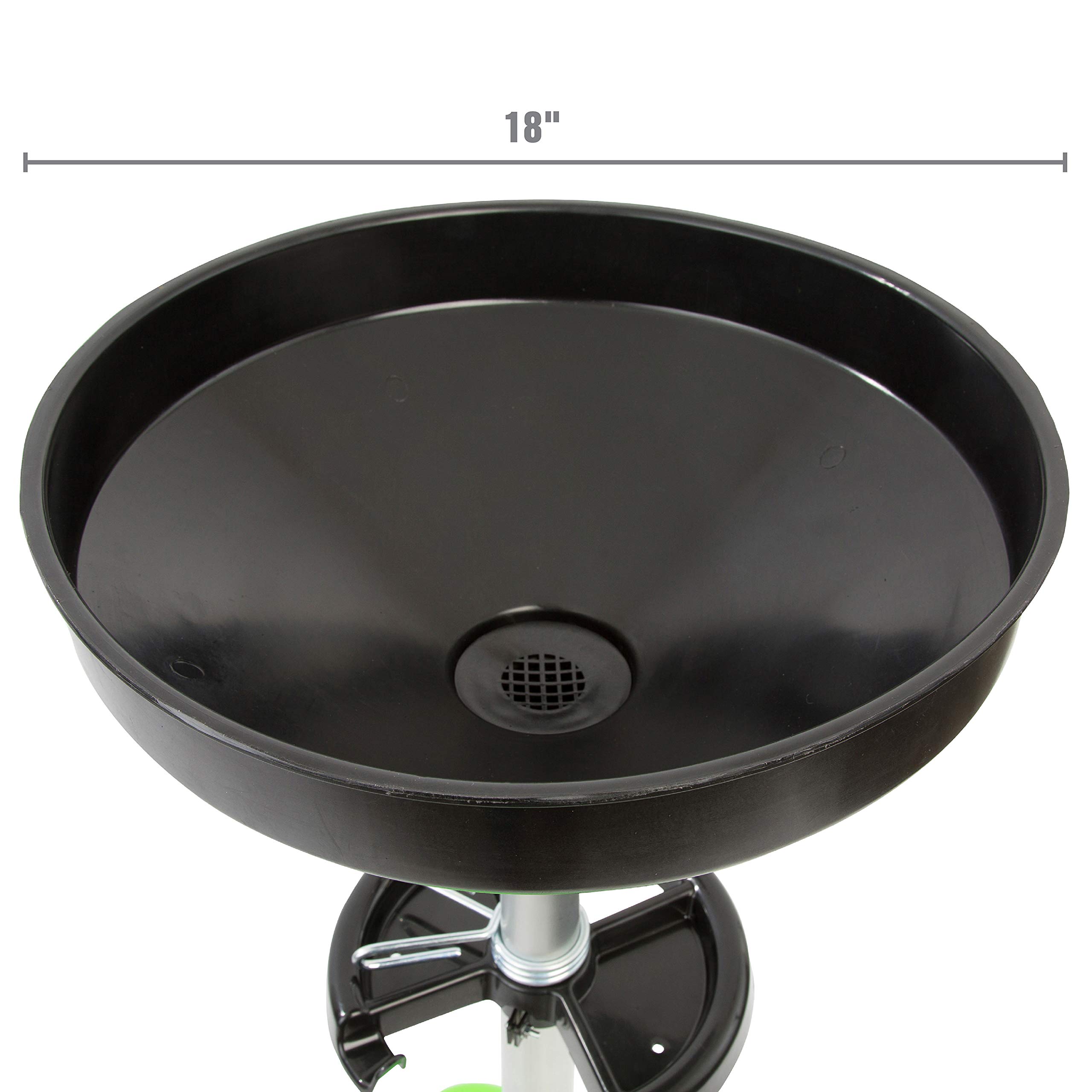 OEMTOOLS 87031 18 Gallon Oil Drain Container - Adjustable Upright Oil Drain Tank with Funnel for Automotive Oil Changes | Waste Oil Storage & Recycling | Perfect for DIY Car Maintenance & Professional Garage Use